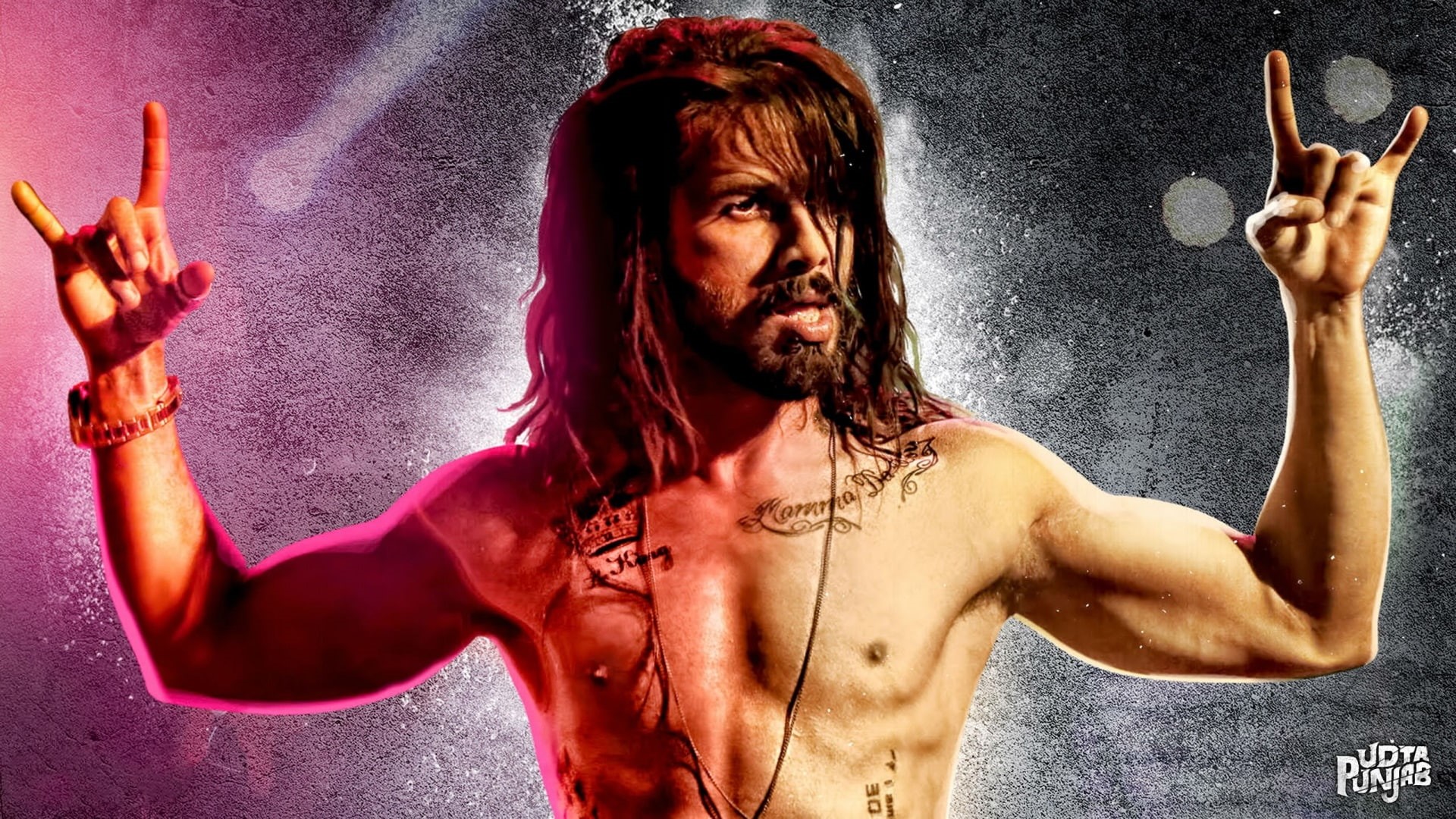front view, adult, headshot, dancing, young adult, gesturing, udta punjab  desktop, 1080P, celebration, emotion, portrait, waist up, evil, hairstyle, tattoo, HD Wallpaper
