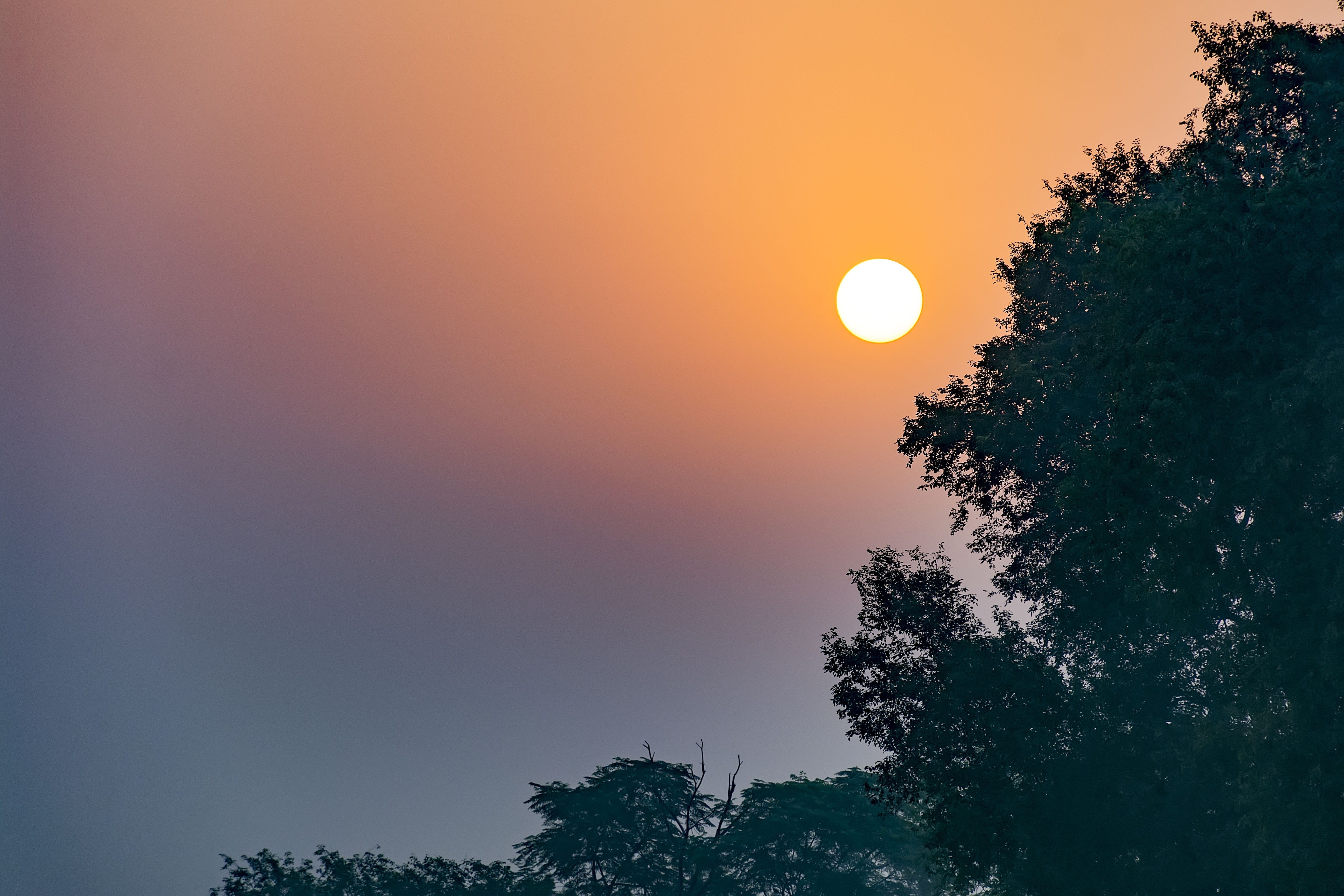 daska, planetary moon, nature, punjab, tranquility, sunset, image, romantic sky, orange, no people, sialkot, orange color, sunrise, nikon, sun, tranquil scene, HD Wallpaper