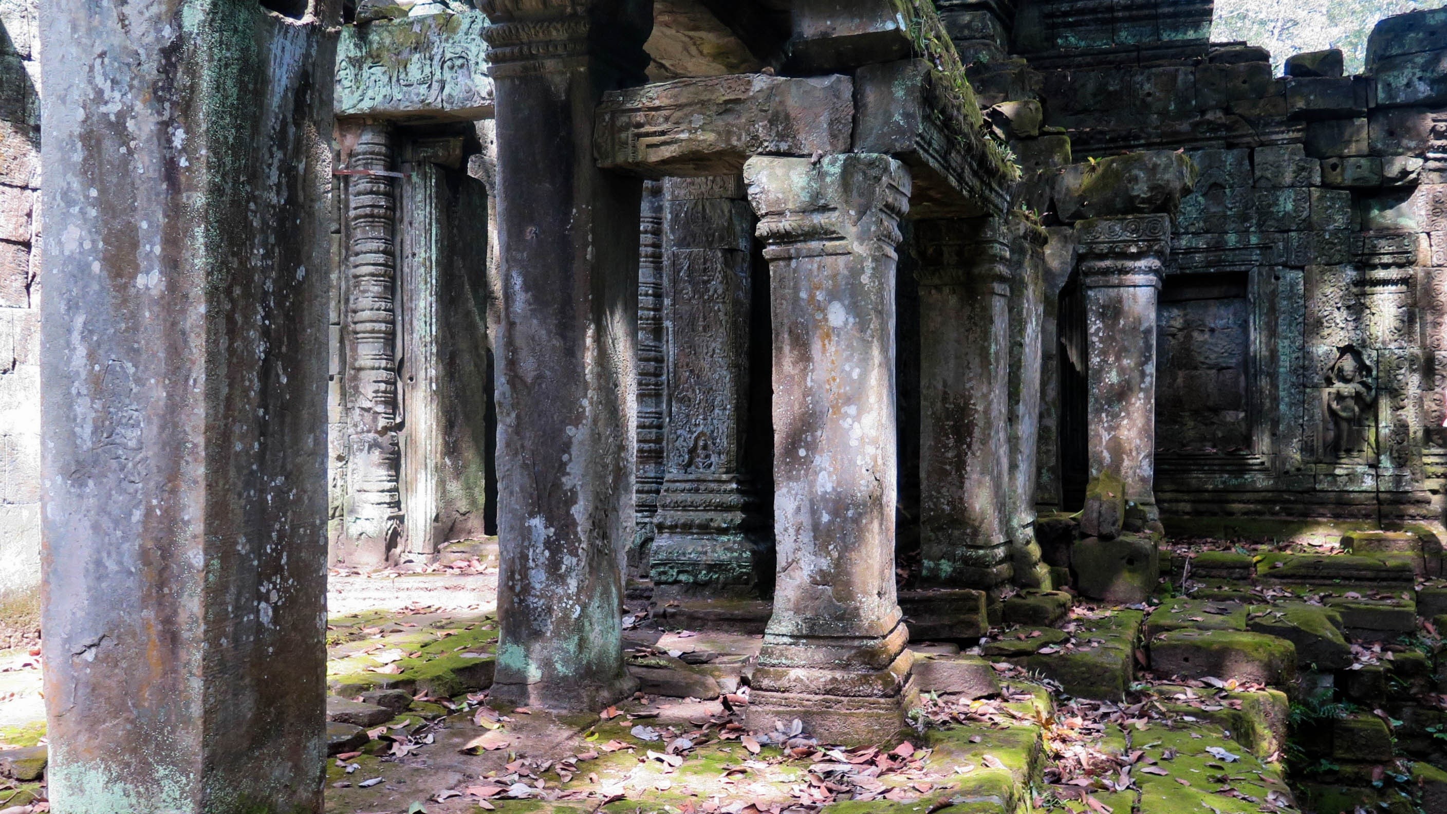 outdoors, photo, ruined, weathered, cultures, preah khan, built structure, marcel Siem, buddhism, old Ruin, place of worship, decline, columns, run-down, HD Wallpaper