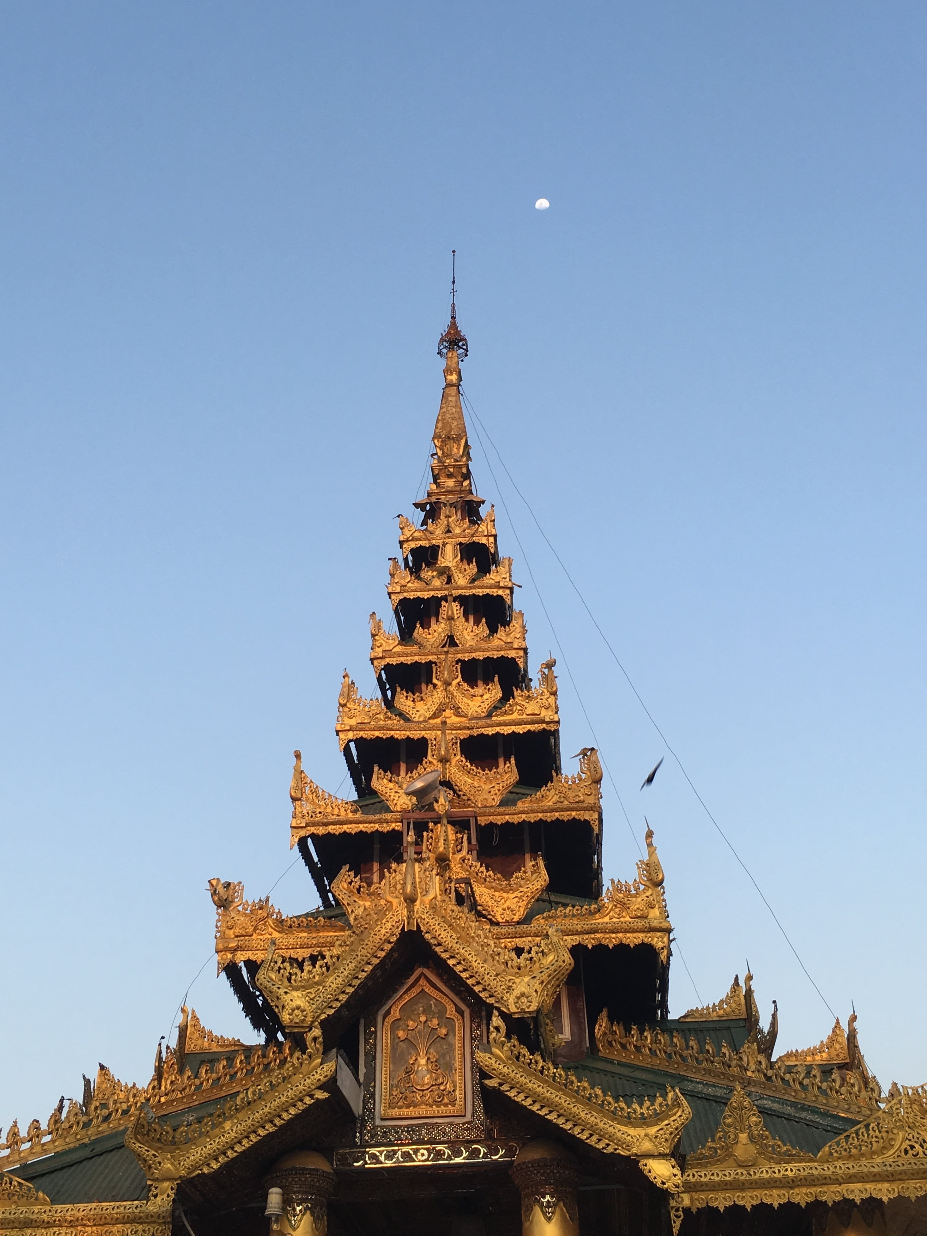 4K, sunny days, clear sky, building exterior, belief, outdoors, built structure, spire, no people, nature, shwedagon pagoda, travel destinations, architecture, Phone HD Wallpaper