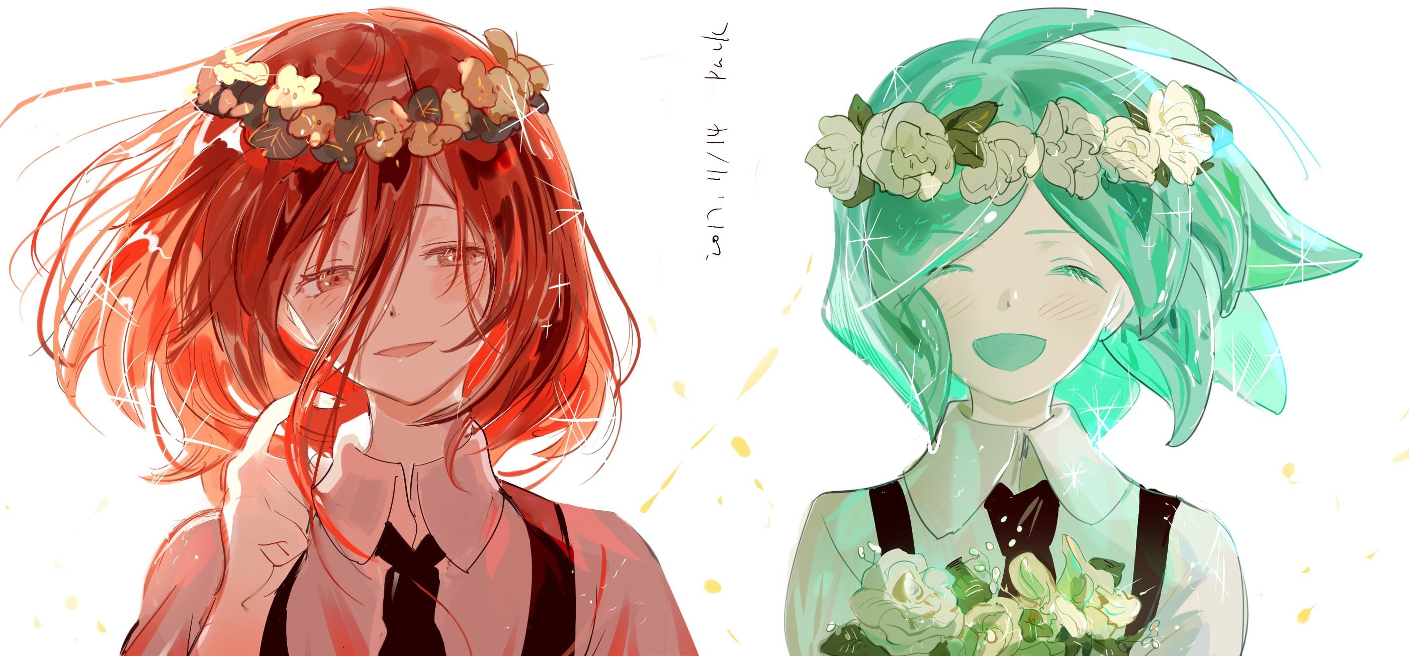 anime girls, Cinnabar (Houseki no Kuni), Houseki no kuni, 2K, Phos (Houseki no Kuni), anime, HD Wallpaper