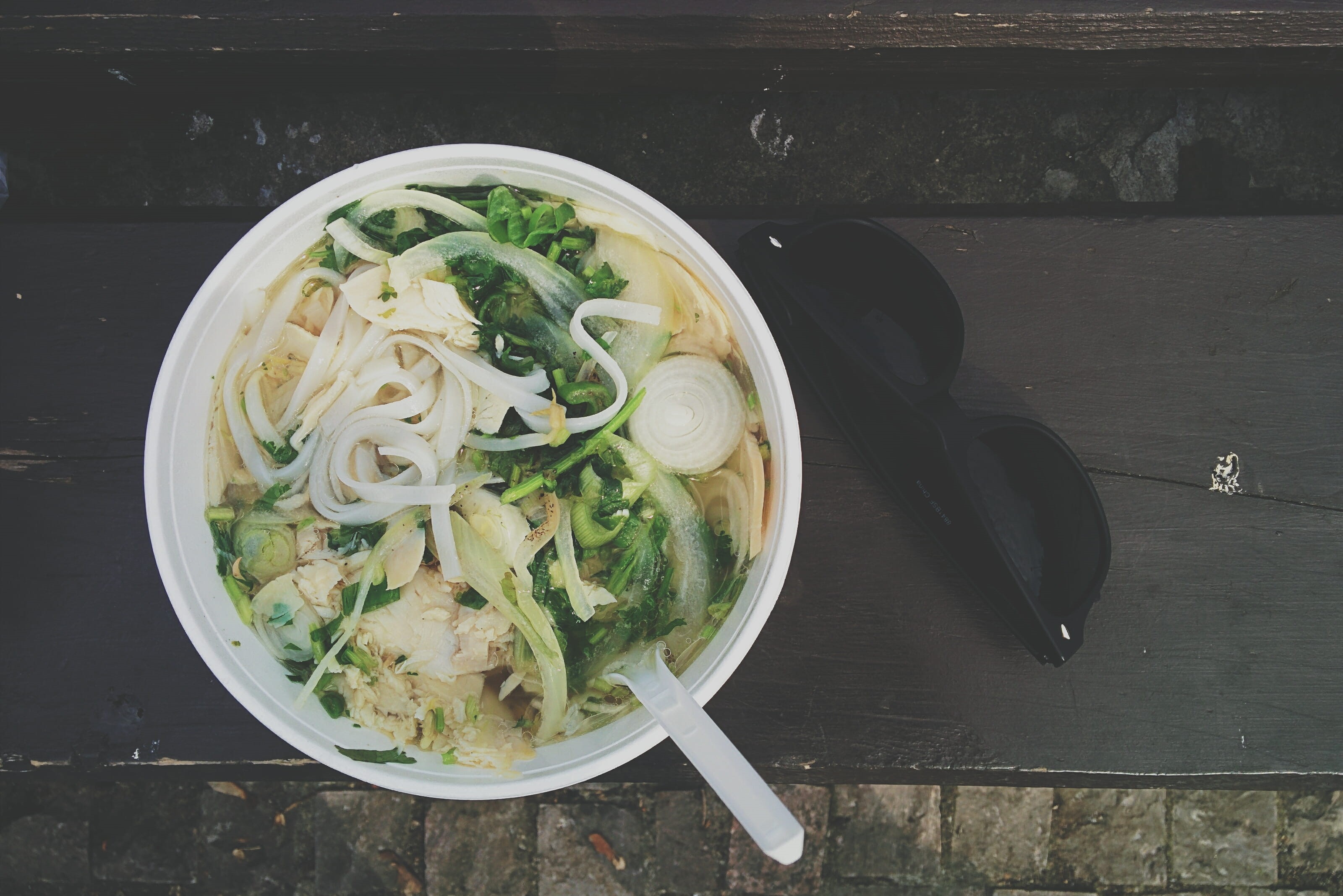 high angle view, vegetable, bowl, Vietnamese, takeaway, dinner, gourmet, italian food, Ga, directly above, thailand, indoors, spoon, crockery, 2K, Pho, HD Wallpaper