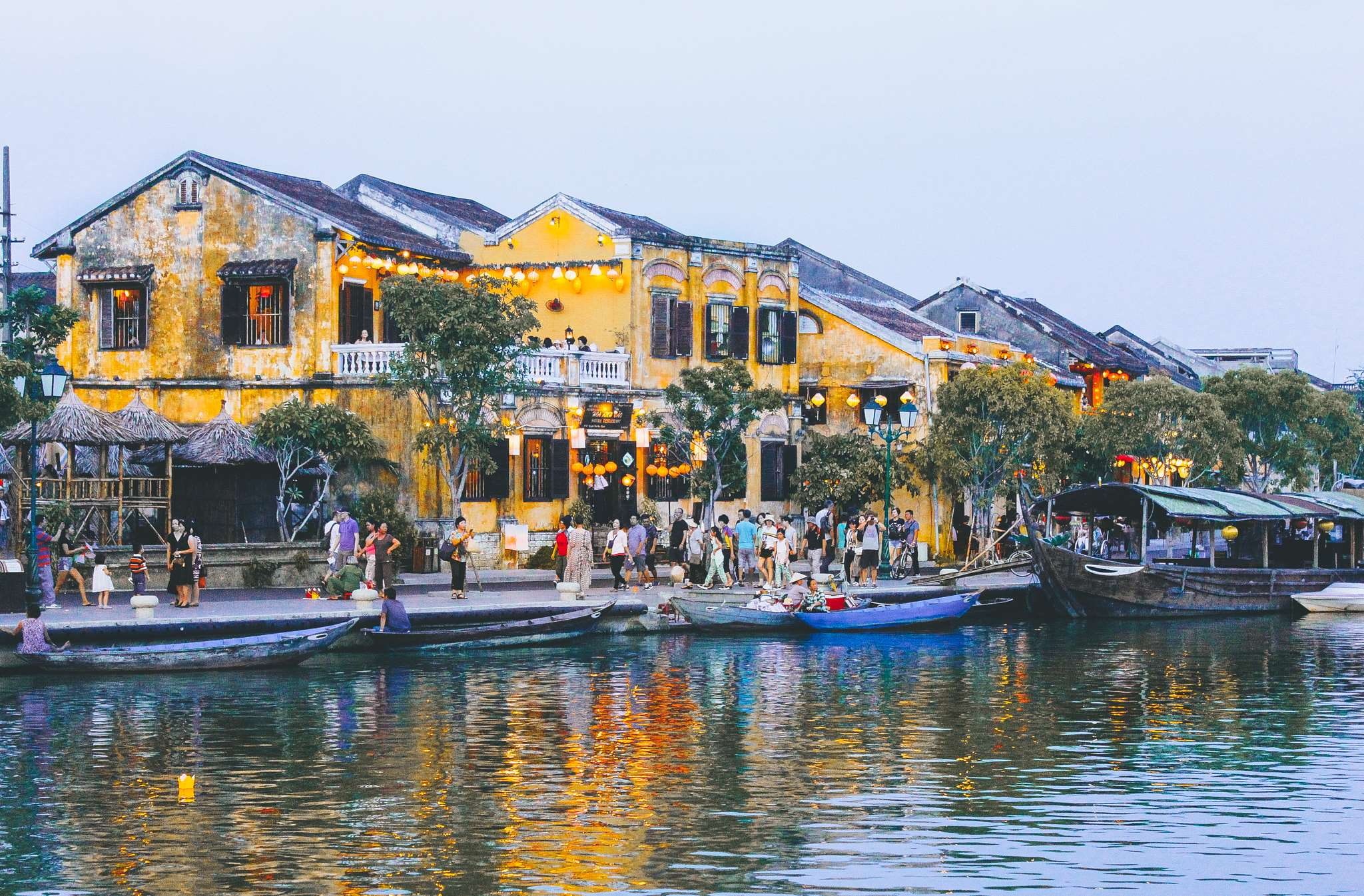 residential district, river, sky, clear sky, building, nature, travel, city, hi an, pho, canon 60d, outdoors, built structure, house, canal, waterfront, HD Wallpaper