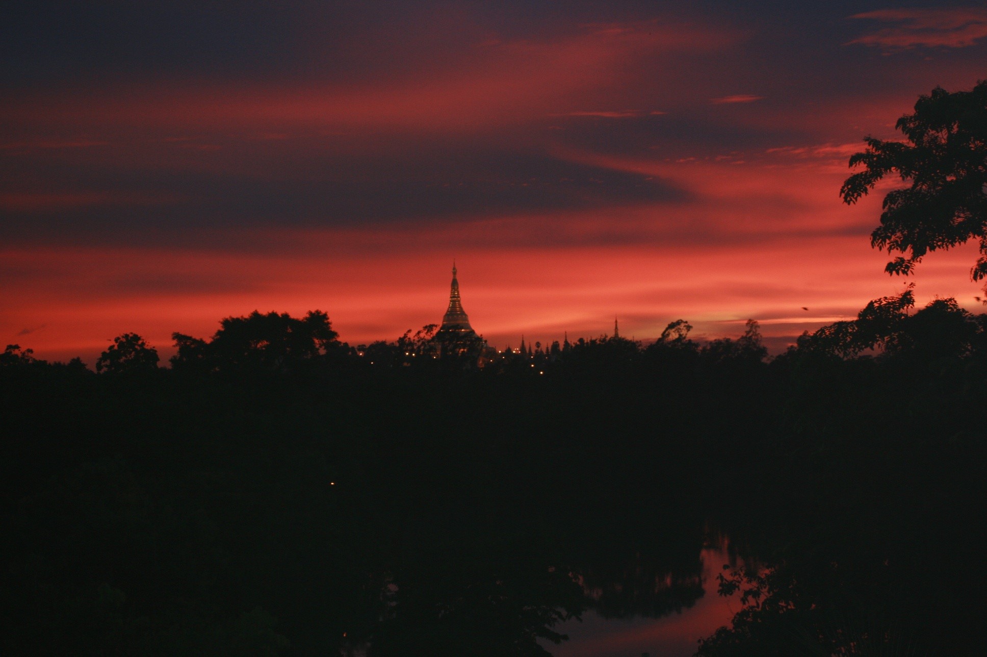 pagoda, heritage, architecture, travel, buddhism, religious, no people, myanmar, nature, sunset, sky, asia, tree, buddha, rangoon, beauty in nature, plant, HD Wallpaper
