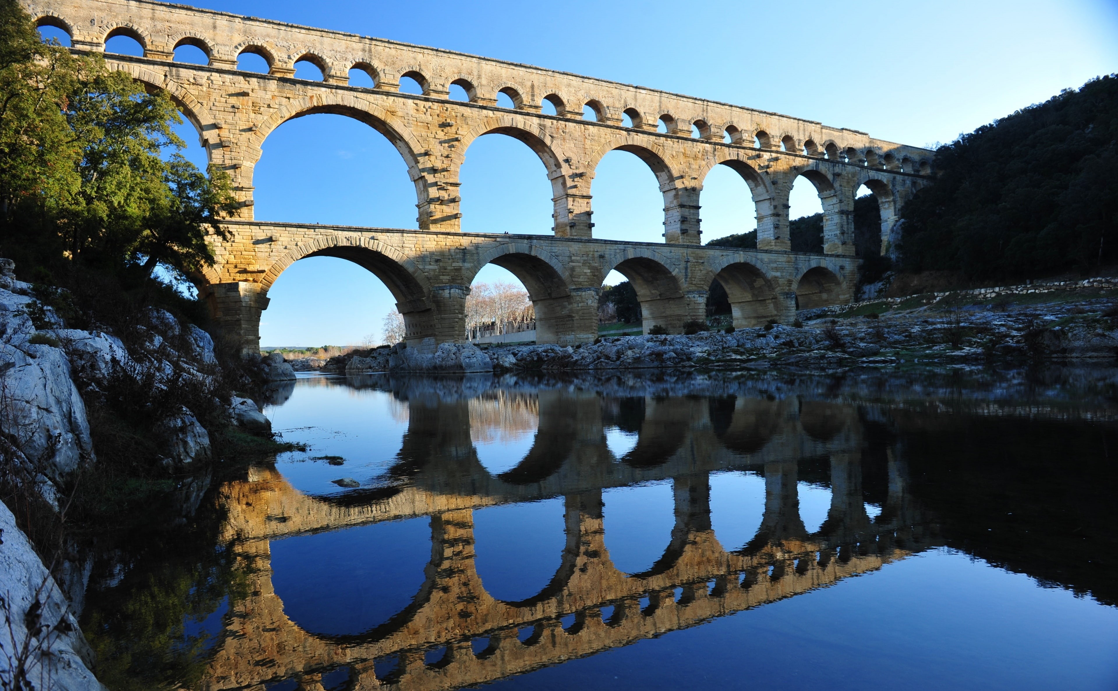 no people, history, provence, France, languedocroussillon, beige, arch, travel destinations, built structure, Clear, tiberiofrascari, du, tiberio, sky, HD Wallpaper