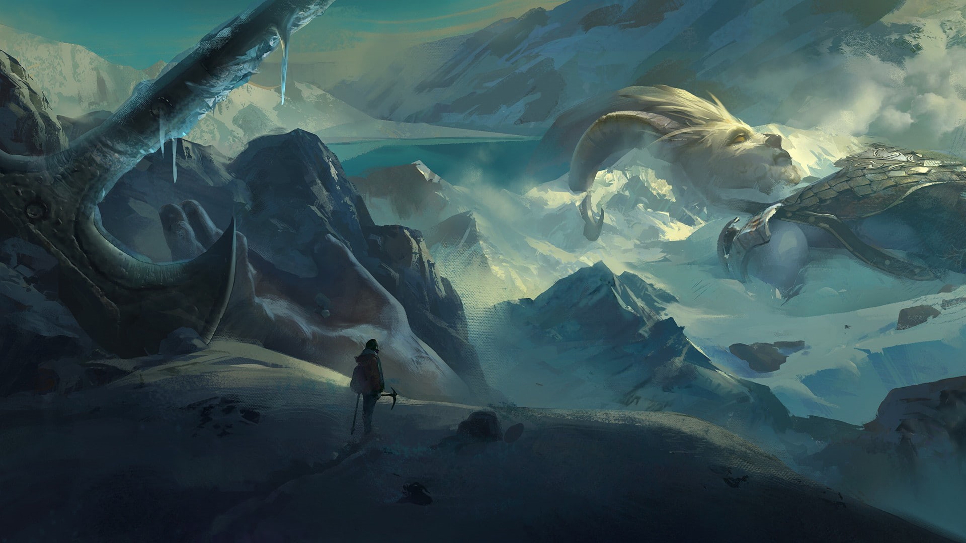 painting, 1080P, digital art, archeology, HD Wallpaper