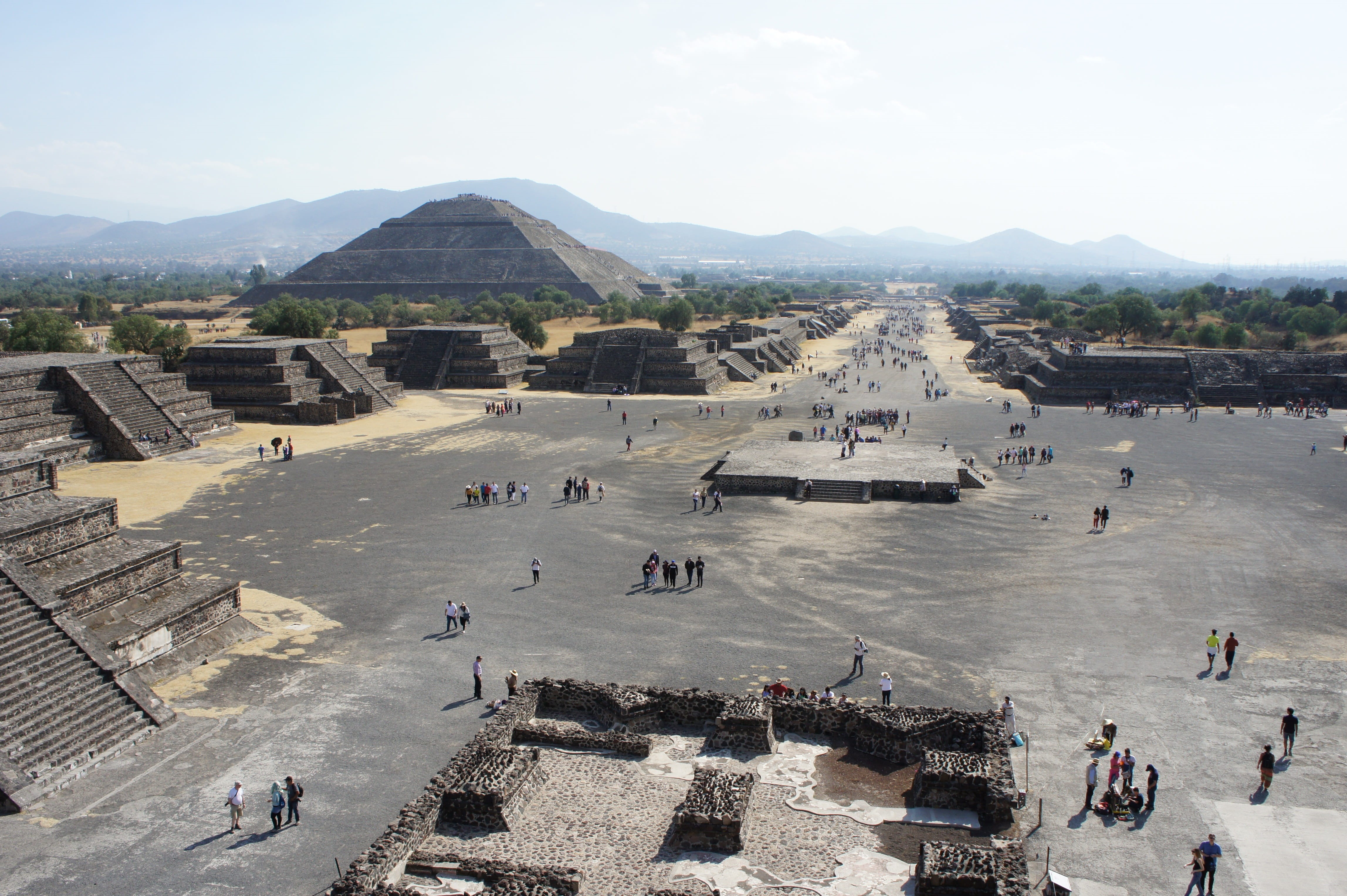 ancient civilization, teotihuacan, the past, 4K, history, visit, real people, outdoors, travel destinations, group of people, nature, pyramids, high angle view, HD Wallpaper