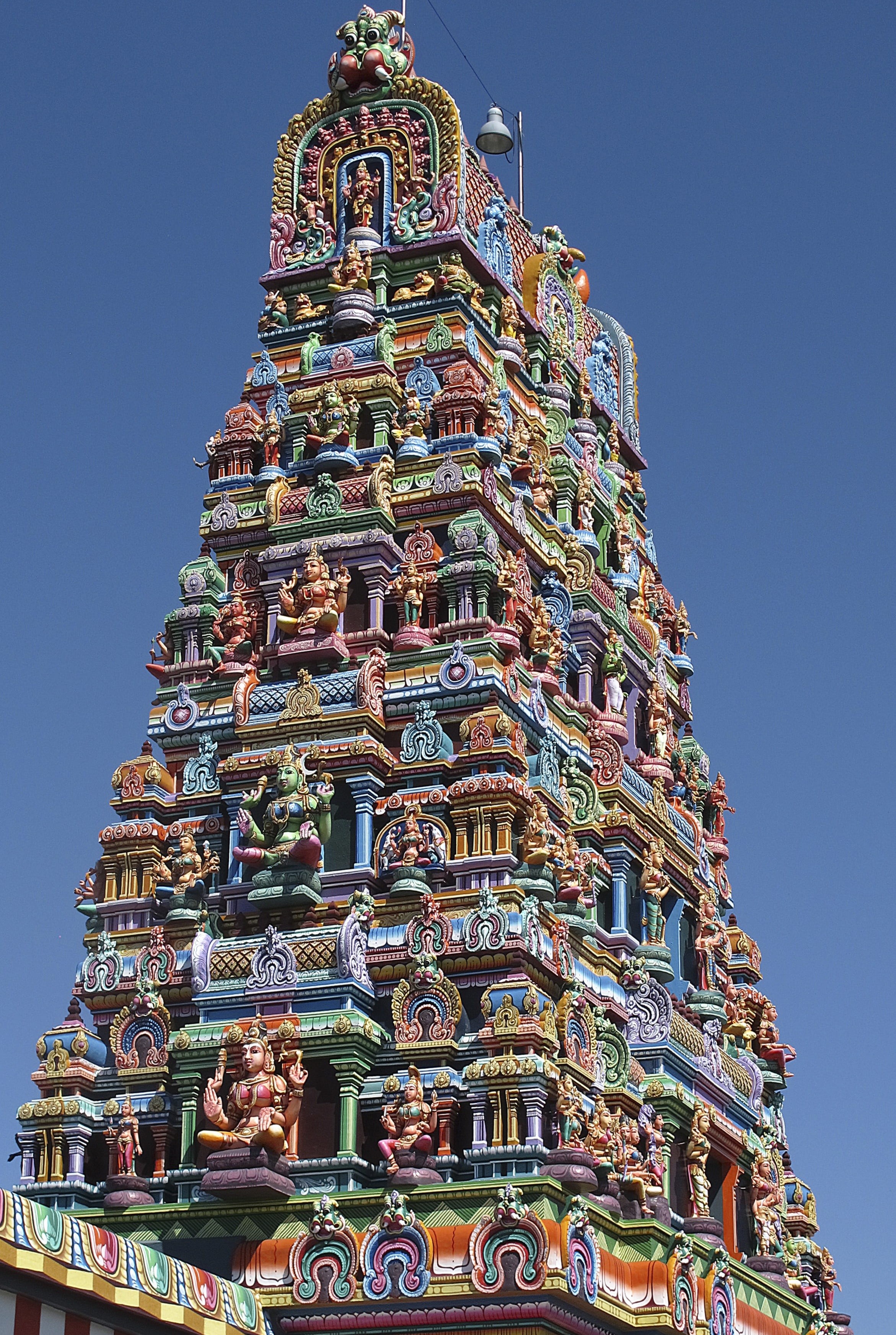 goddess kamakshi, belief, outdoors, 2K, place of worship, temple, tower, dravida temple, nature, travel destinations, ornate, kamakshi, no people, spirituality, Phone HD Wallpaper