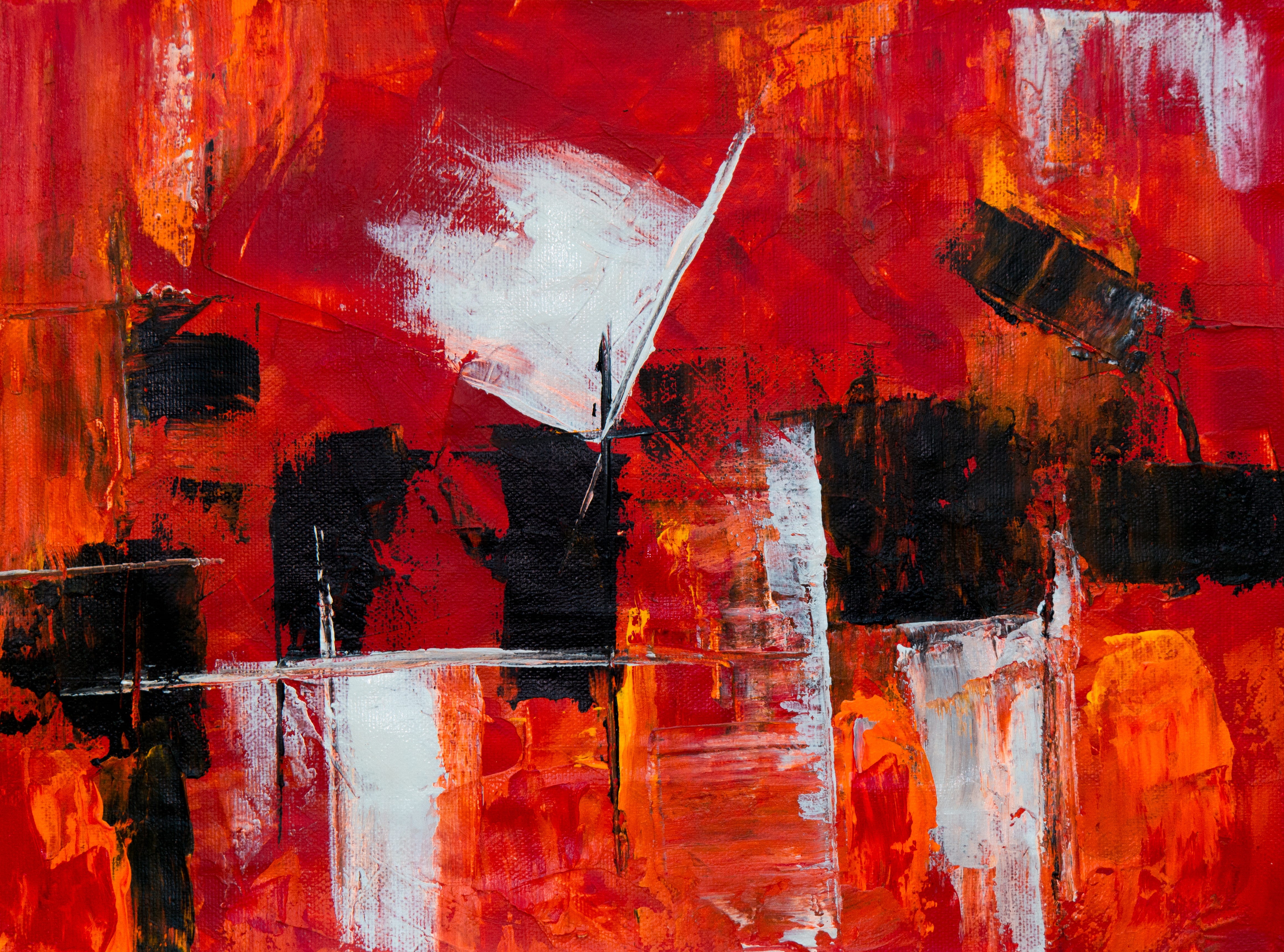 modern art, red, contemporary art, painting, stain, built structure, acrylic paint, design, pattern, abstract expressionism, art and craft, wall - building feature, HD Wallpaper