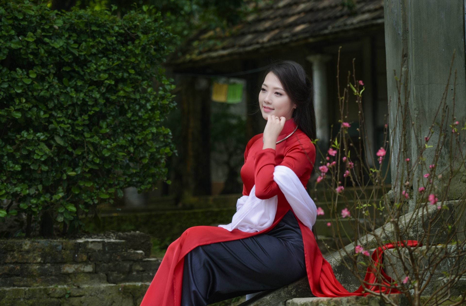Ao Dai, Women, Asian, 1080P, Girl, Vietnamese, HD Wallpaper