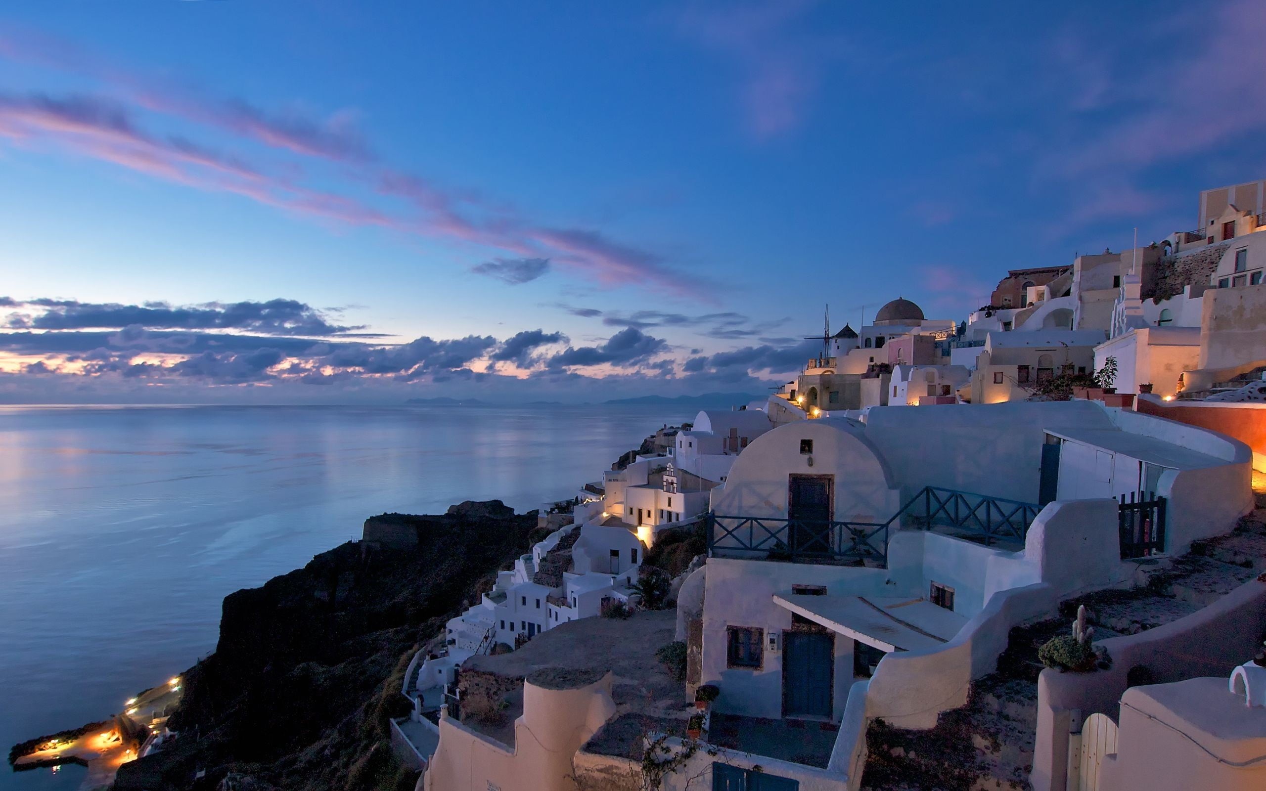 high angle view, house, water, architecture, scenics - nature, cloud - sky, sky, outdoors, 2K, building exterior, Greece, townscape, residential district, HD Wallpaper