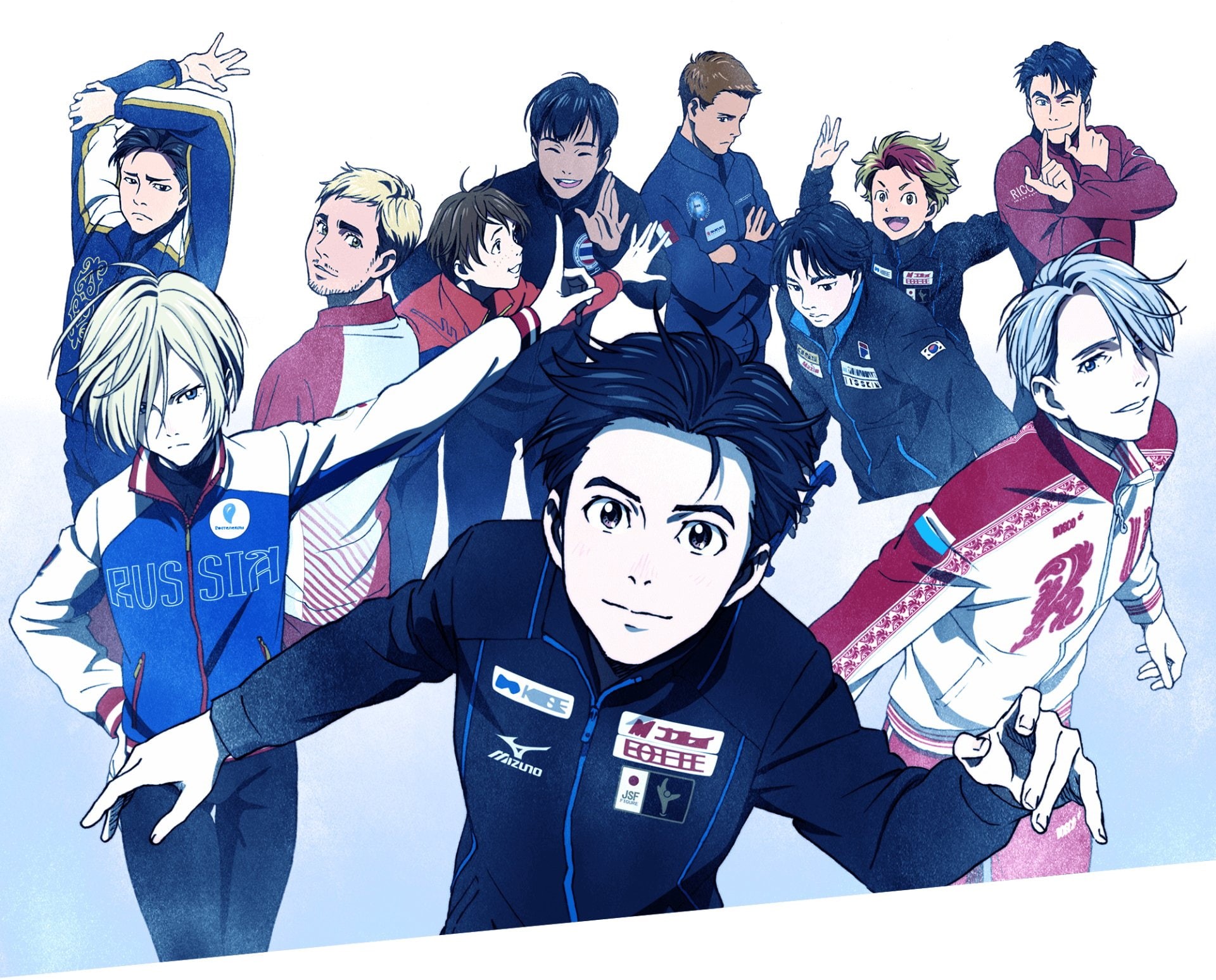 Yuri!!! on Ice, 1080P, Seung-gil Lee, Phichit Chulanont, Yuri Plisetsky, Guang Hong Ji, Anime, Jean Jack Leroy, Michele Crispino, Otabek Altin, Yuuri Katsuki, HD Wallpaper