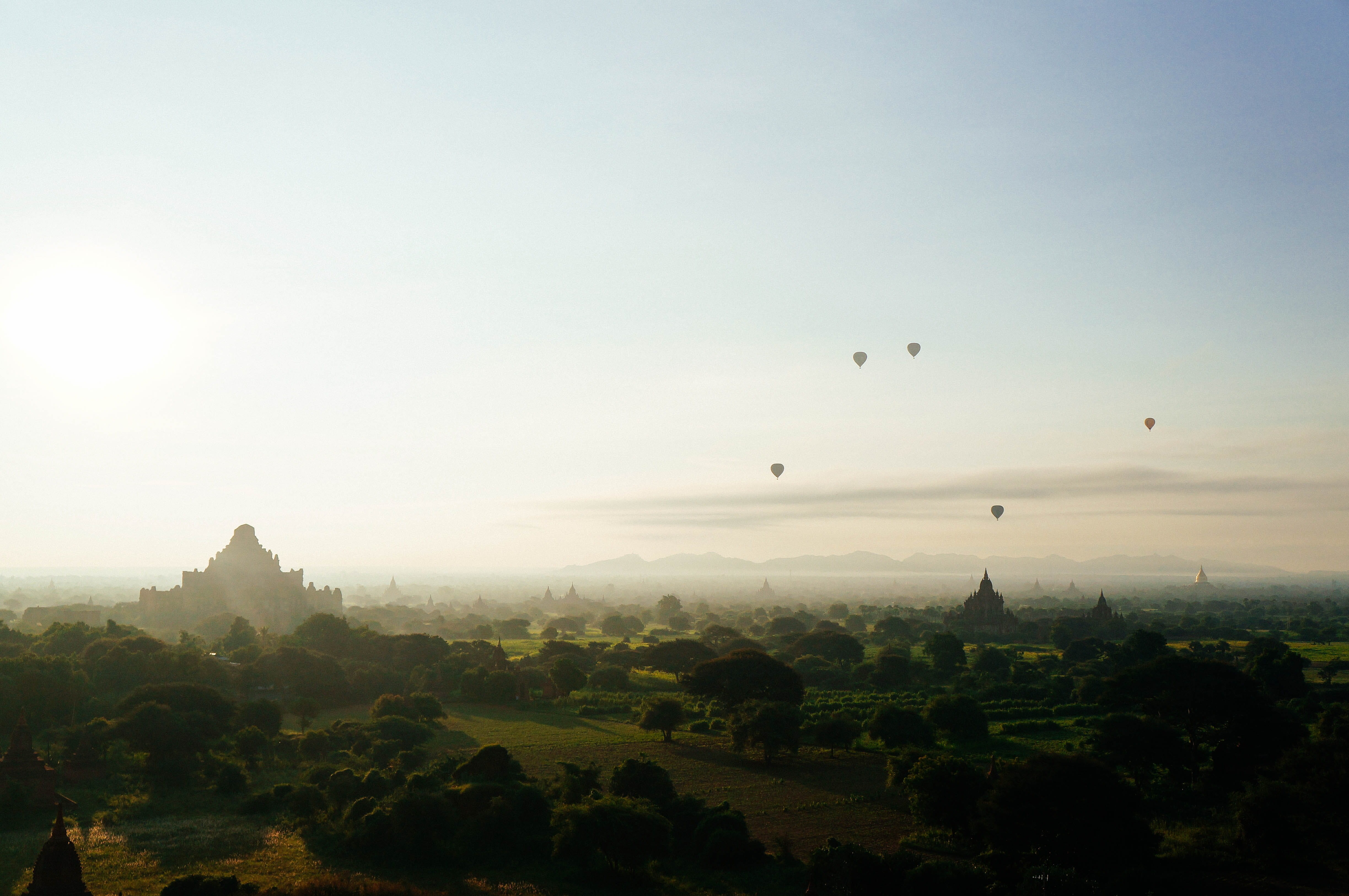 history, beauty in nature, travel destinations, balloon, outdoors, place of worship, scenics - nature, spirituality, tree, ancient civilization, no people, HD Wallpaper