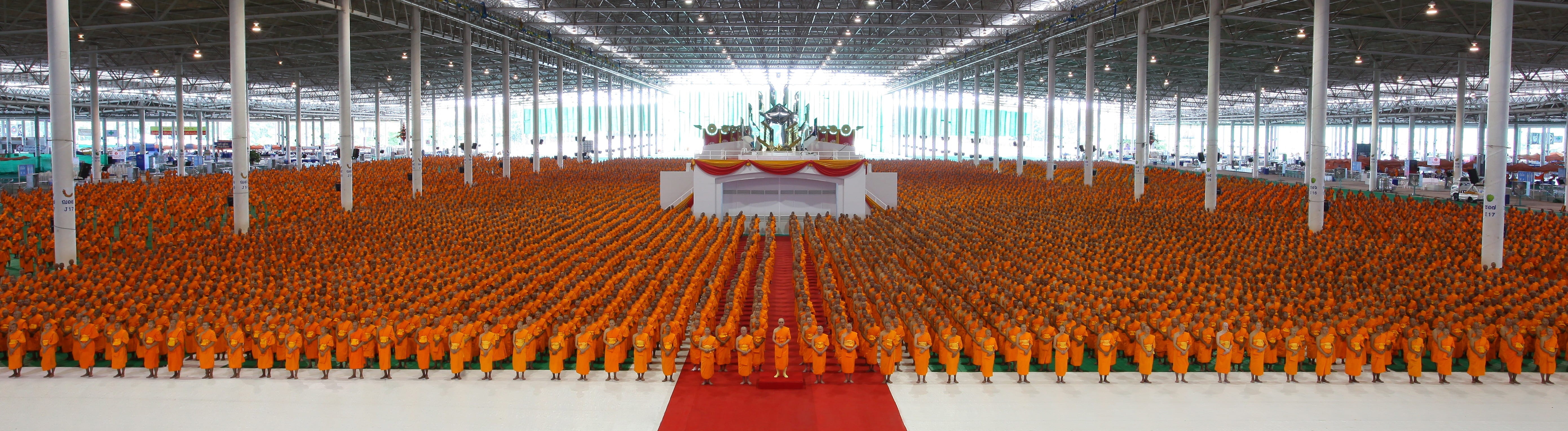 gathered, equipment, wat, monks, thai, gold, inside, priesthood, technology, festival, buddhists, preparation, no people, architecture, phra dhammakaya, HD Wallpaper