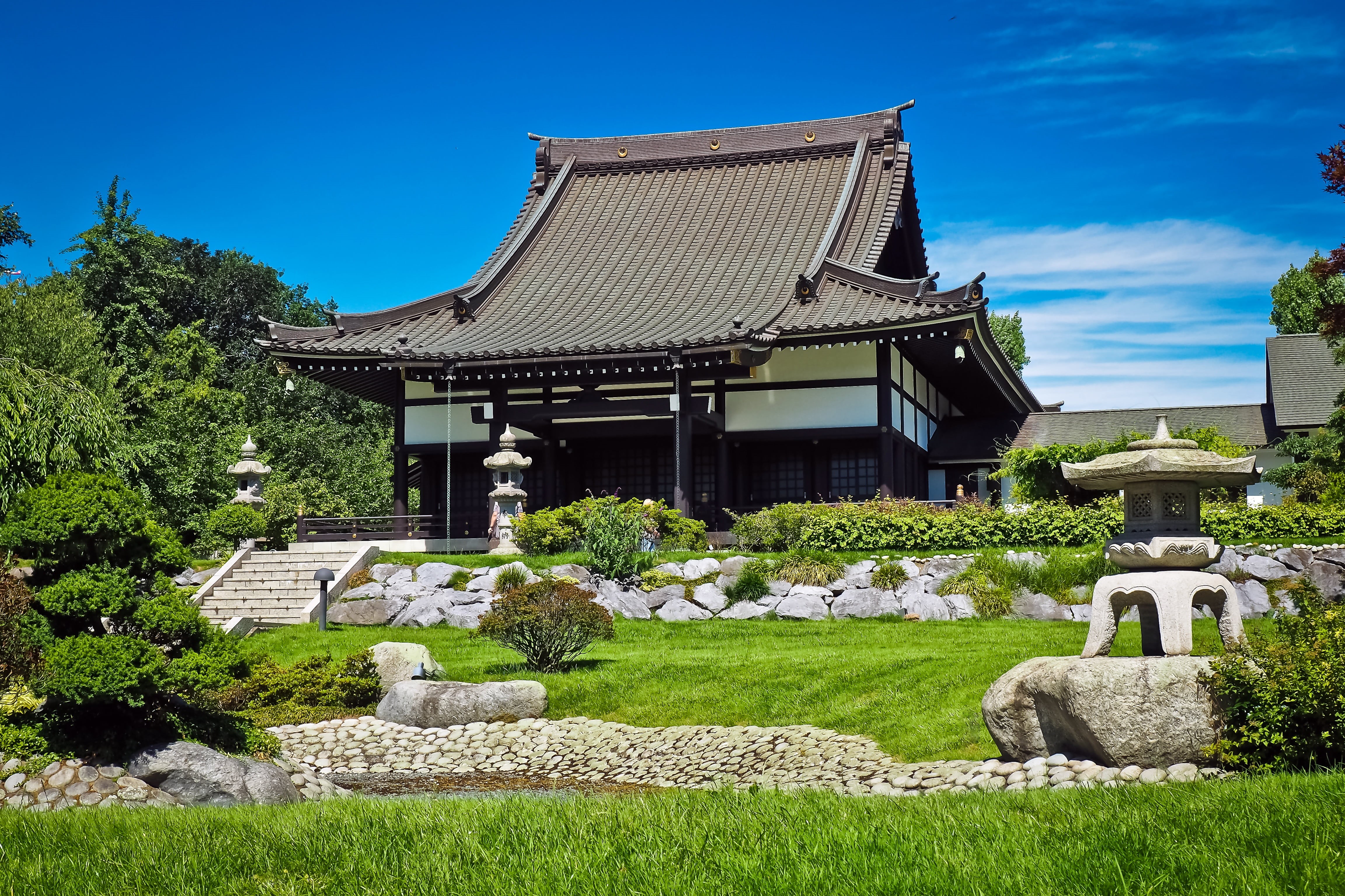 place of worship, house, grass, culture, building, spirituality, building exterior, temple, no people, shinto, belief, outdoors, travel, asia, day, lawn, HD Wallpaper