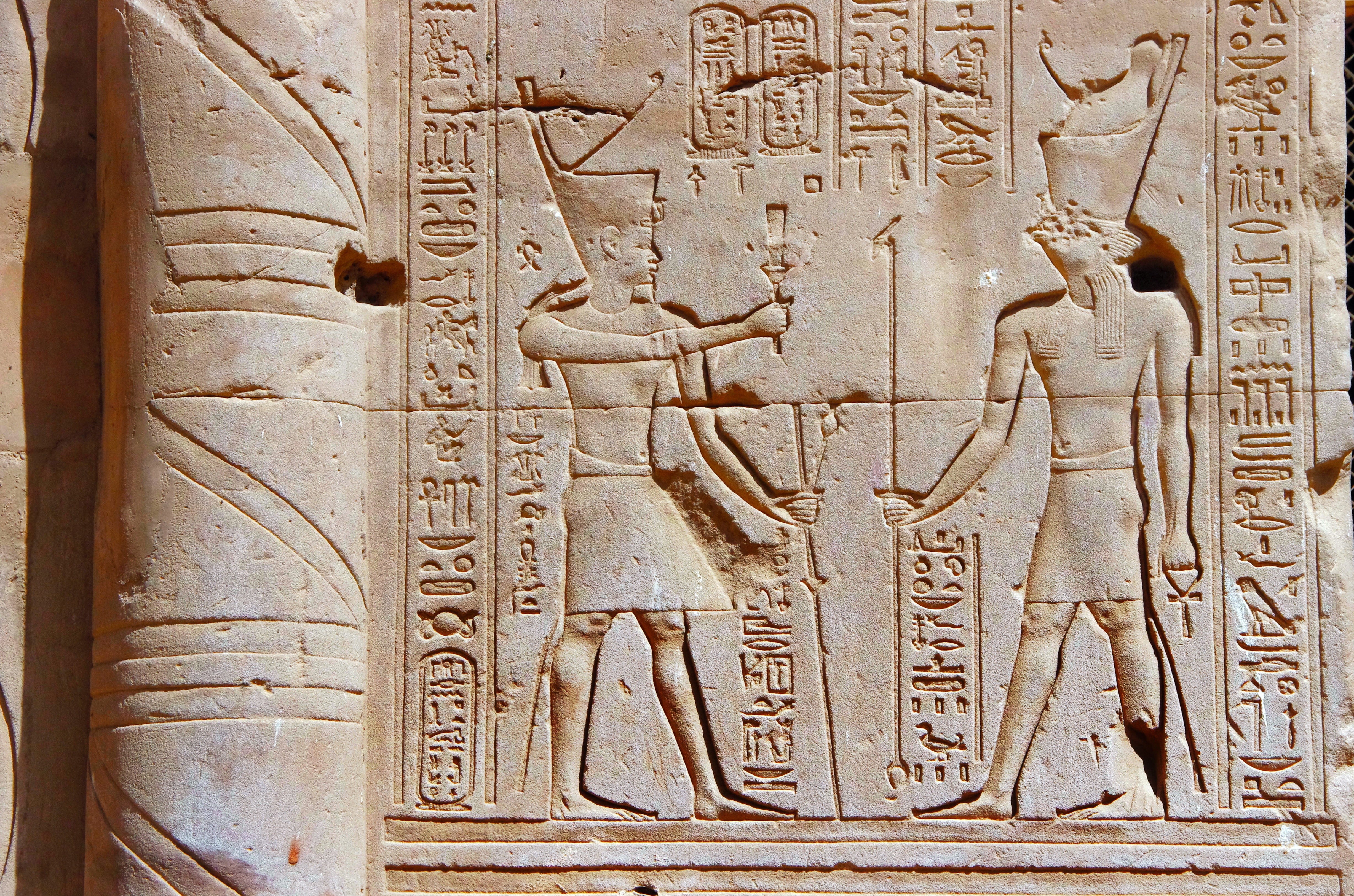 male likeness, temple, edfu, art and craft, representation, ancient, pharaoh, built structure, sculpted, history, architecture, carving - craft product, HD Wallpaper
