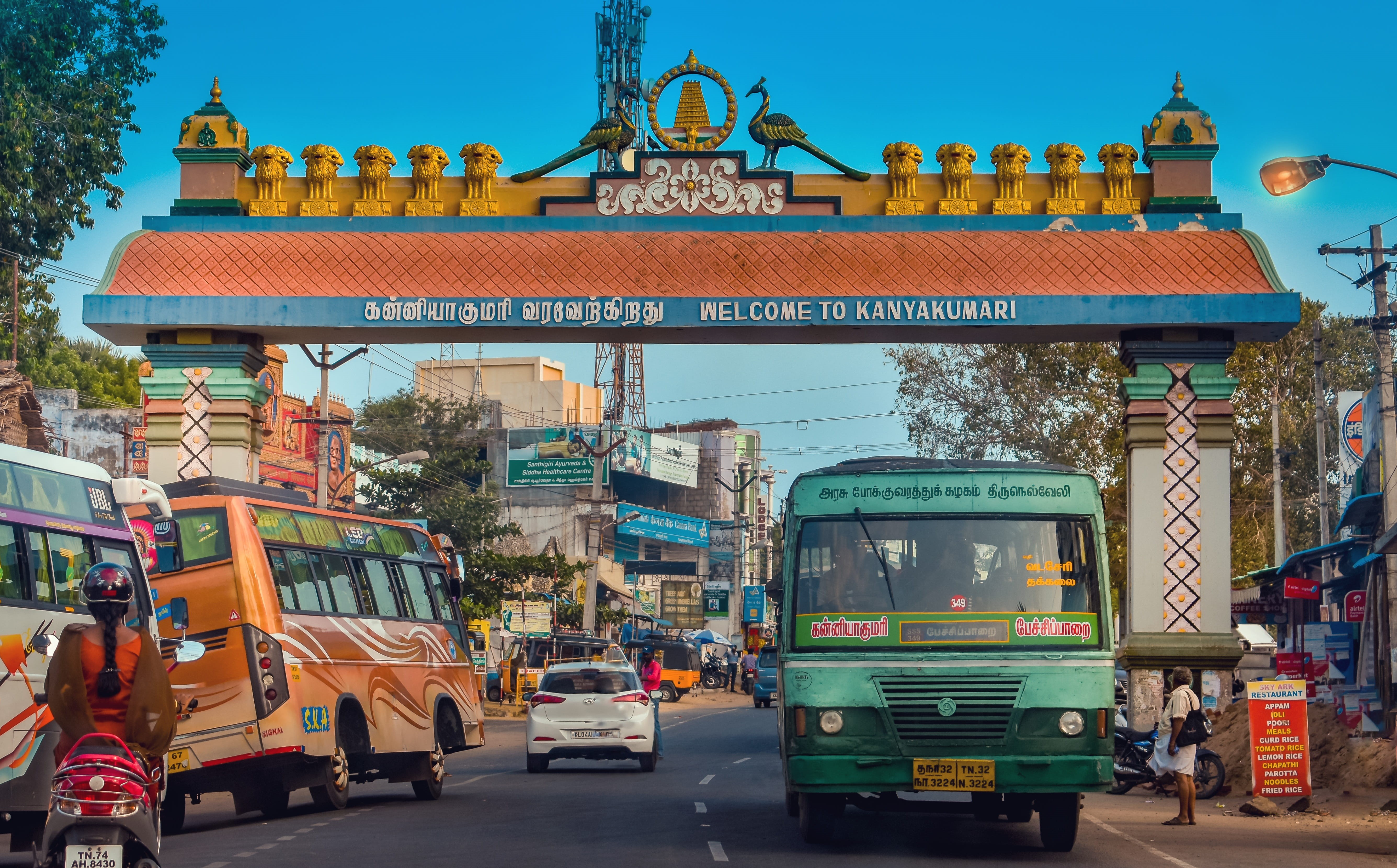 place, 5K, city, nature, architecture, incidental people, mode of transportation, motor vehicle, sky, bike, place of worship, travel destinations, outdoors, HD Wallpaper
