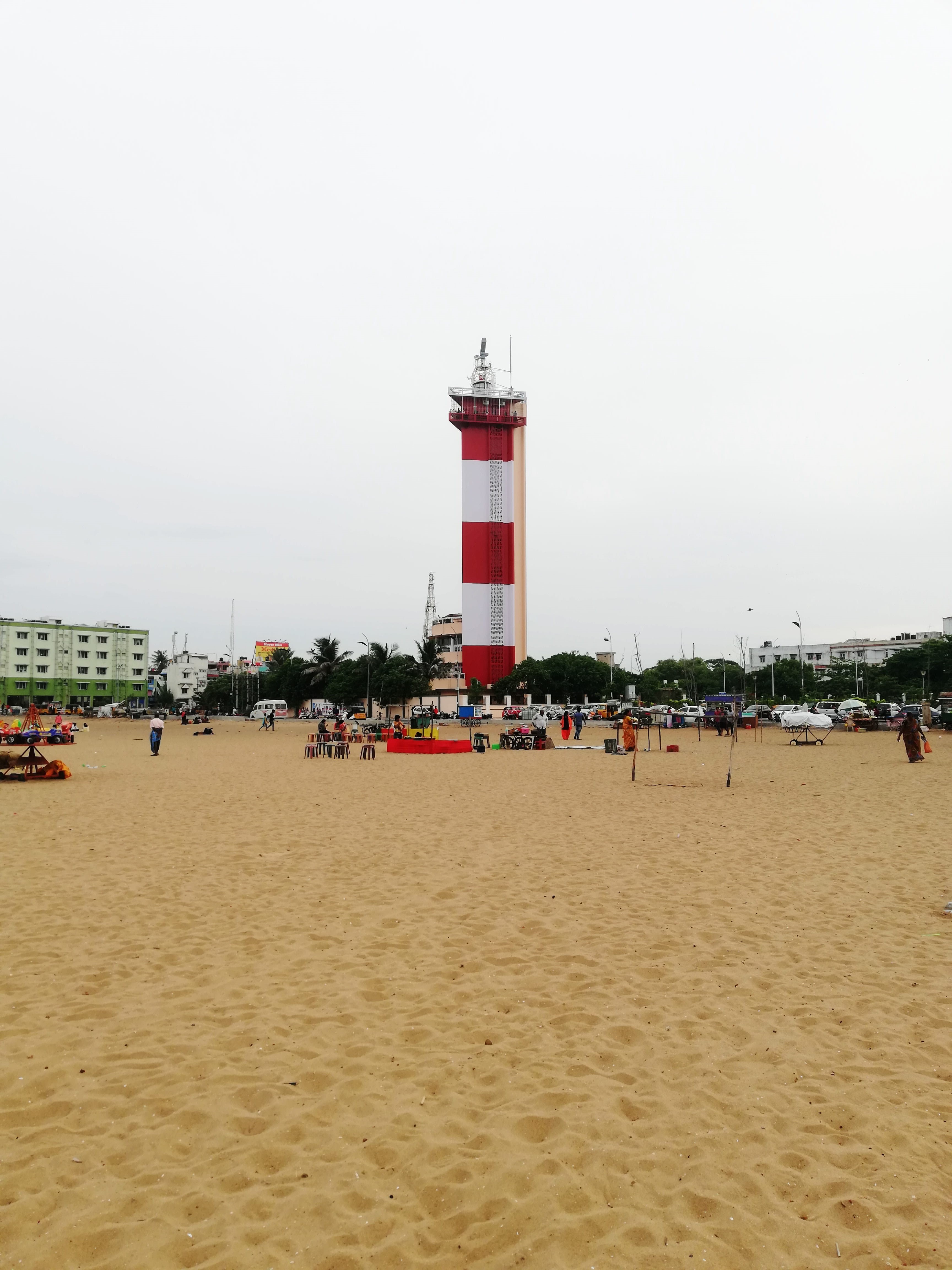 direction, building exterior, madras, sky, sand, land, water, building, chennai marina lighthouse, nature, india, clear sky, protection, guidance, marina, Phone HD Wallpaper