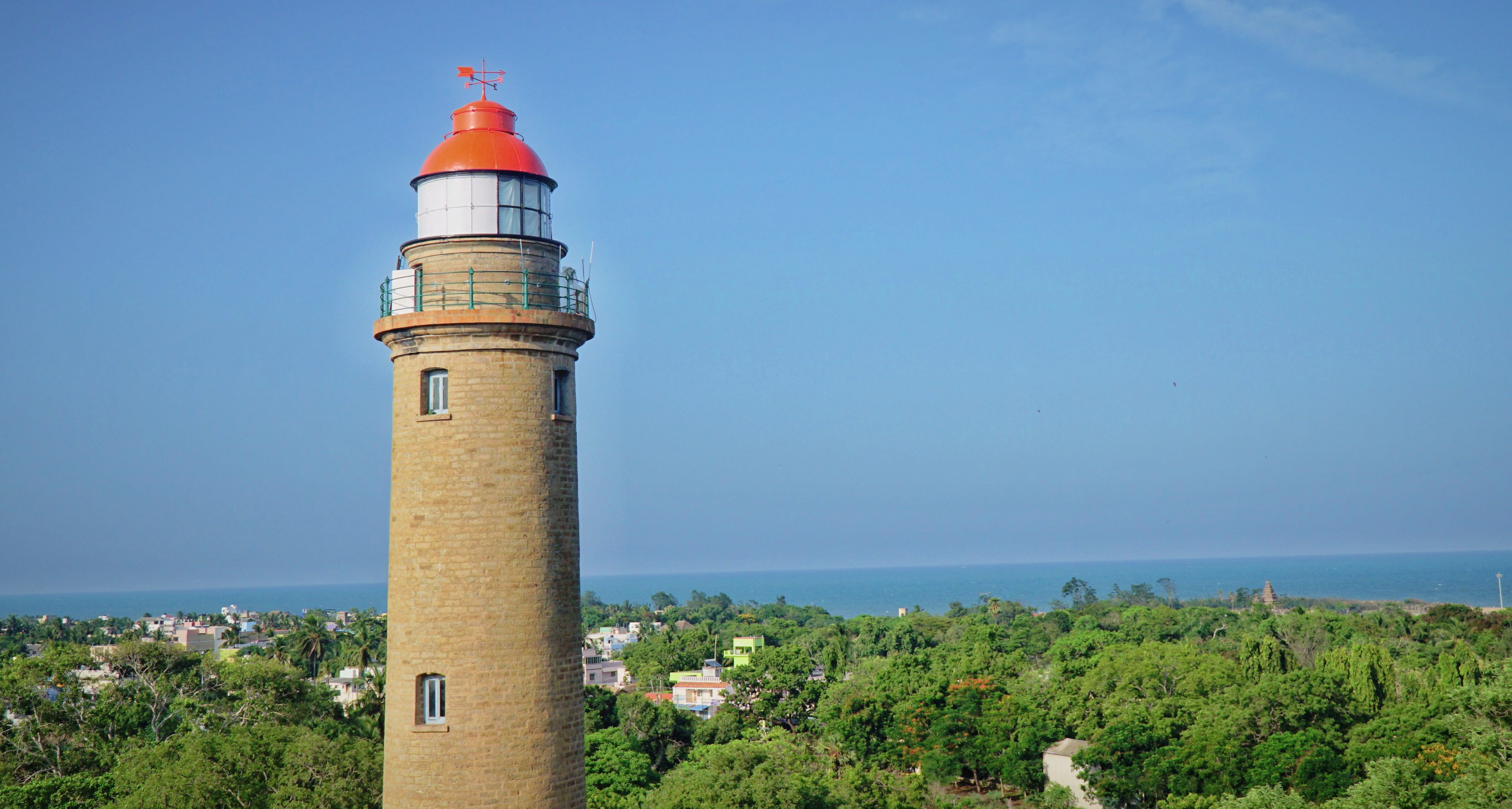 india, day, architecture, tree, protection, light house, nature, sky, 4K, tower, chennai, no people, security, built structure, building, guidance, safety, HD Wallpaper