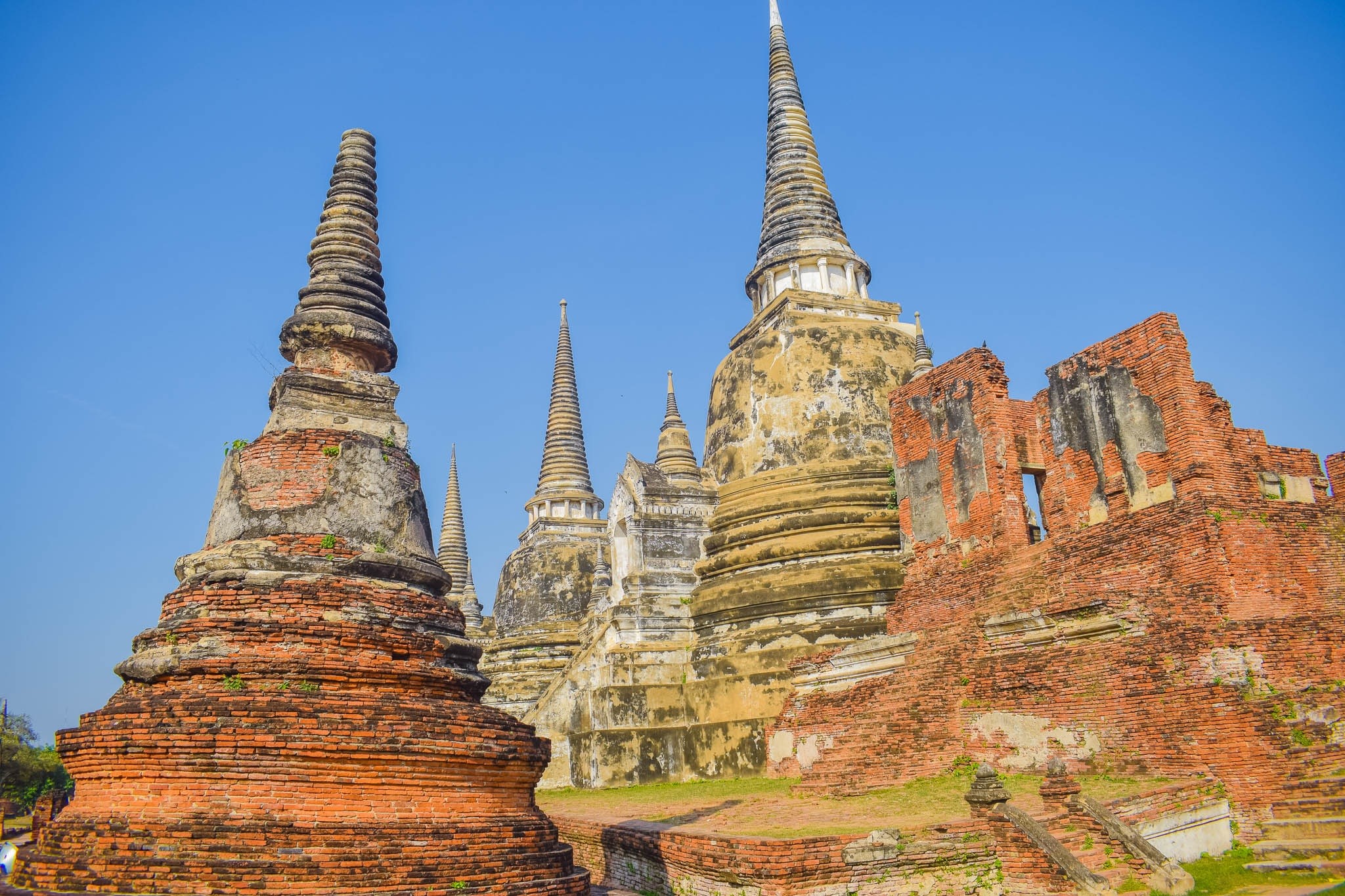 nature, architecture, travel destinations, the past, no people, religion, history, tourism, ayutthaya historical park, old, clear sky, place of worship, HD Wallpaper