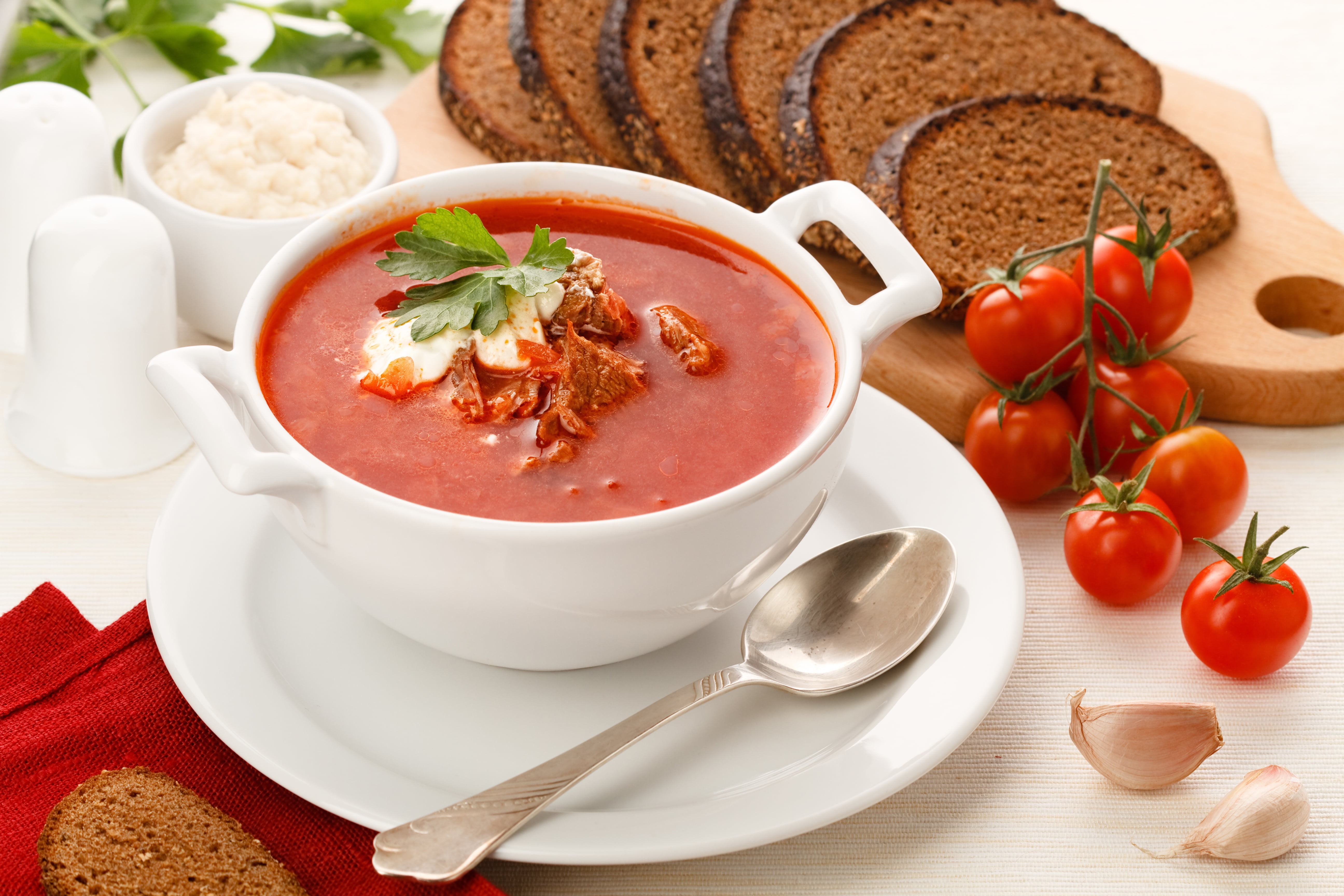 dinner, ceramic, no People, vegetable, still life, dieting, borscht, homemade, gazpacho, tomato, crockery, tomatoes, cultures, food And Drink, ready-to-eat, HD Wallpaper