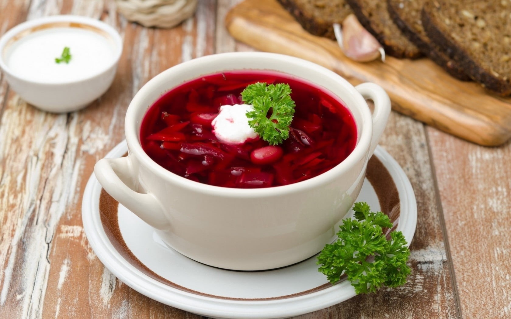 soup bowl, wellbeing, food, wood - material, vegetable, sour cream, wallpapers soup, ceramic, vegetarian food, spoon, herb, garnish, table, soup, no people, HD Wallpaper