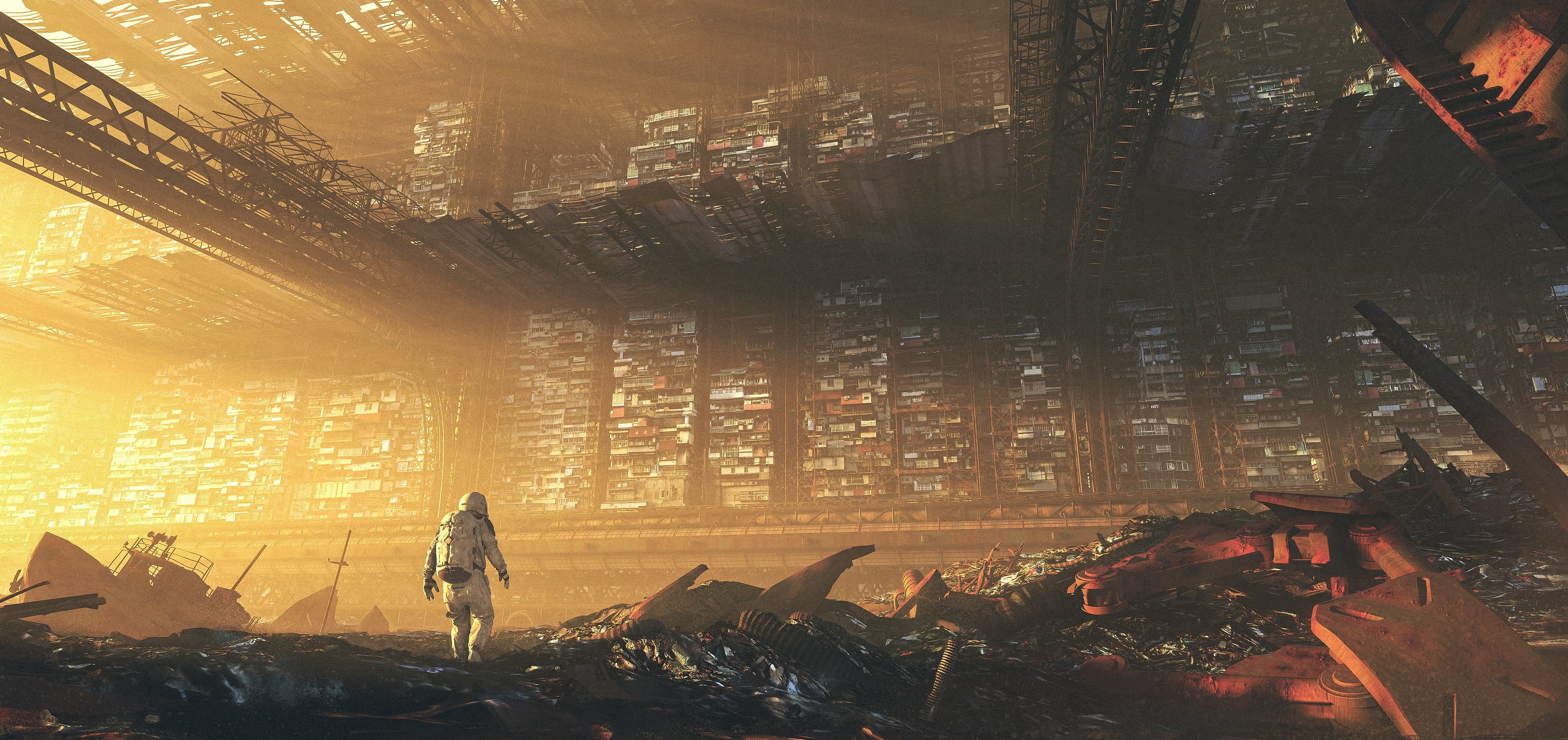 futuristic, science fiction, artwork, 4K, ArtStation, alone, daniel liang, HD Wallpaper