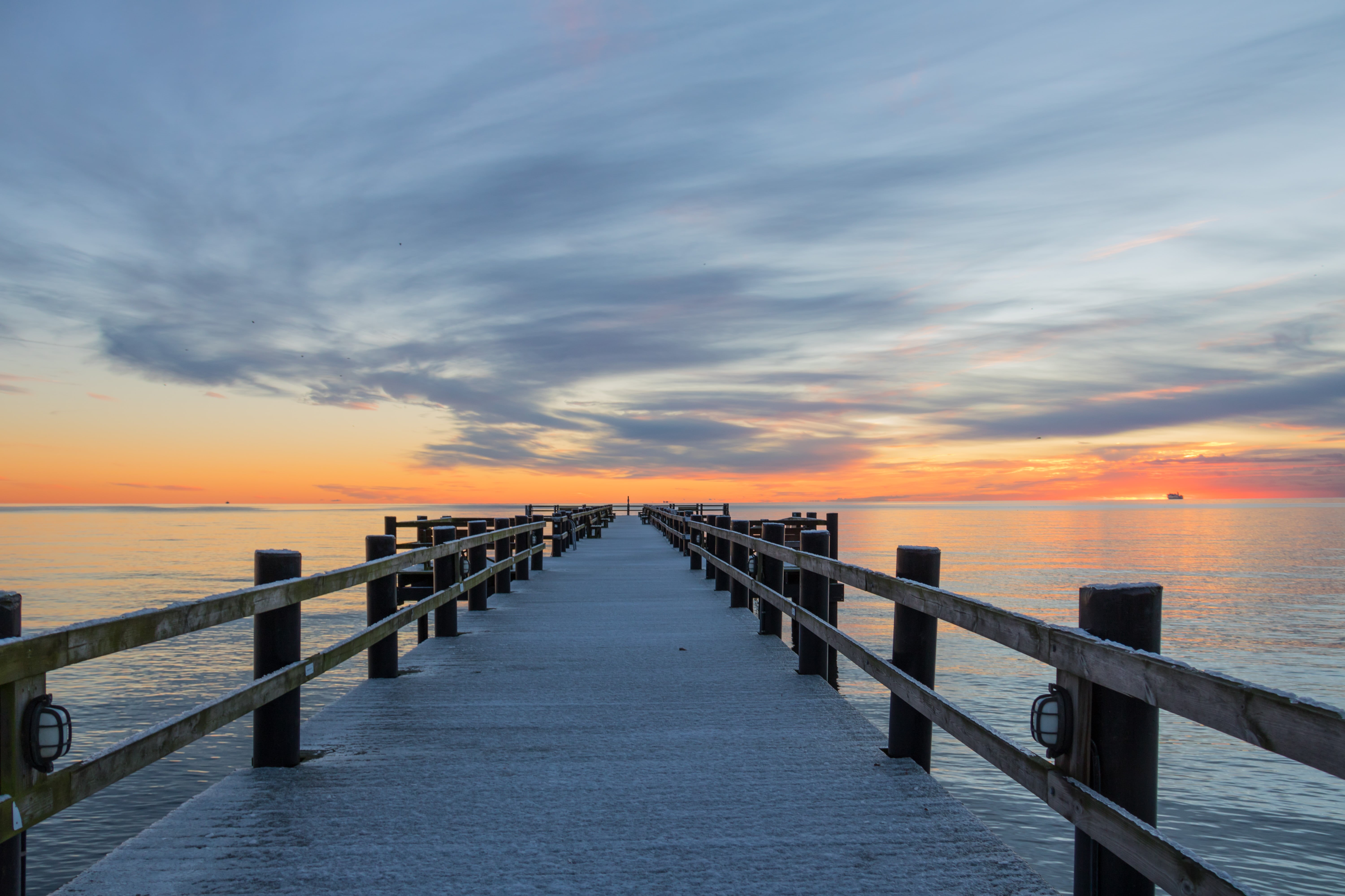 landscape, canon eos, country, vinter, sunset, exif, 5K, model, jetty, state, cloud, mm, coastline, camera, sun, s18, pier, Dock, sky, winter, water, geo, HD Wallpaper