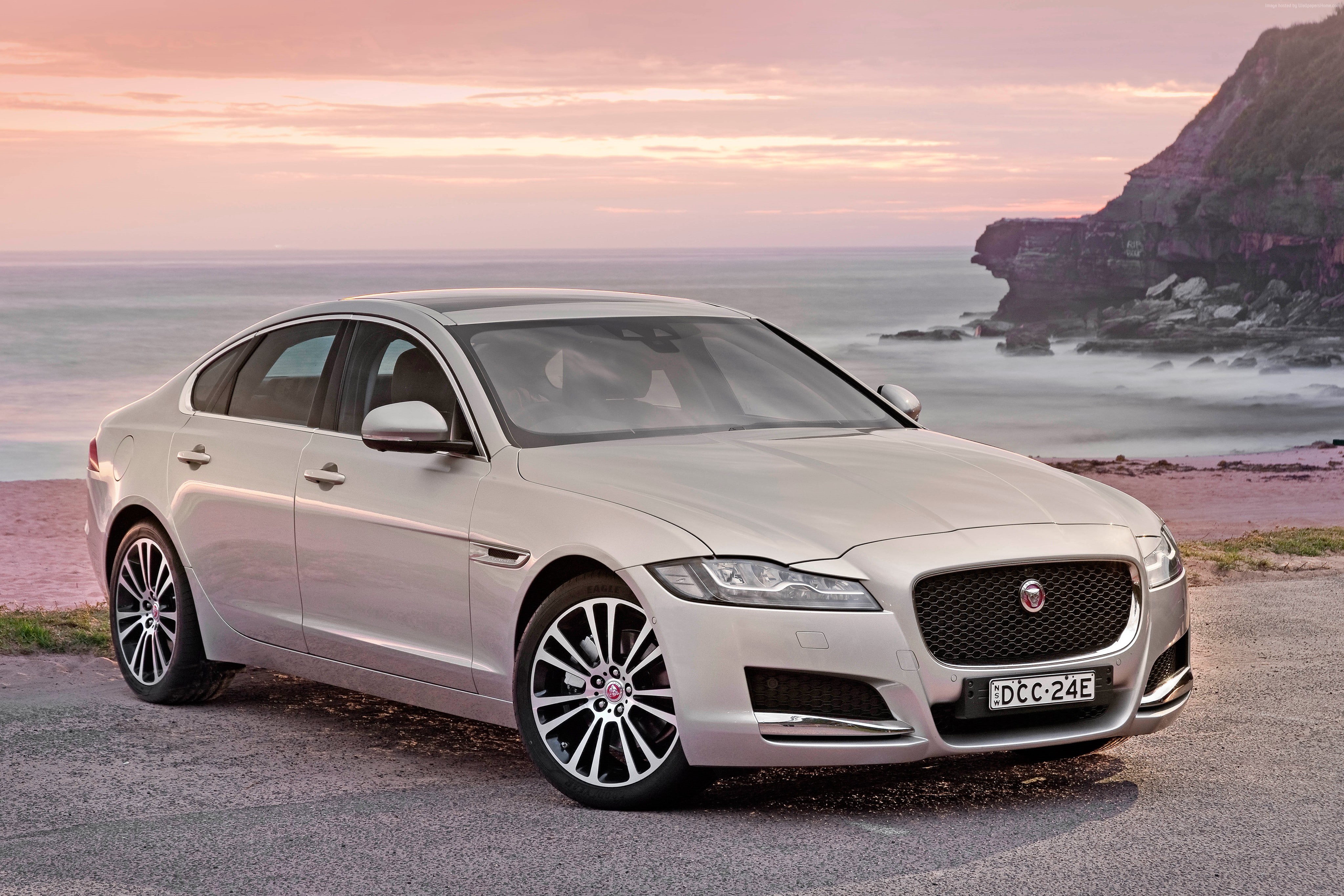 sedan, Jaguar XF Portfolio, 4K, grey, HD Wallpaper