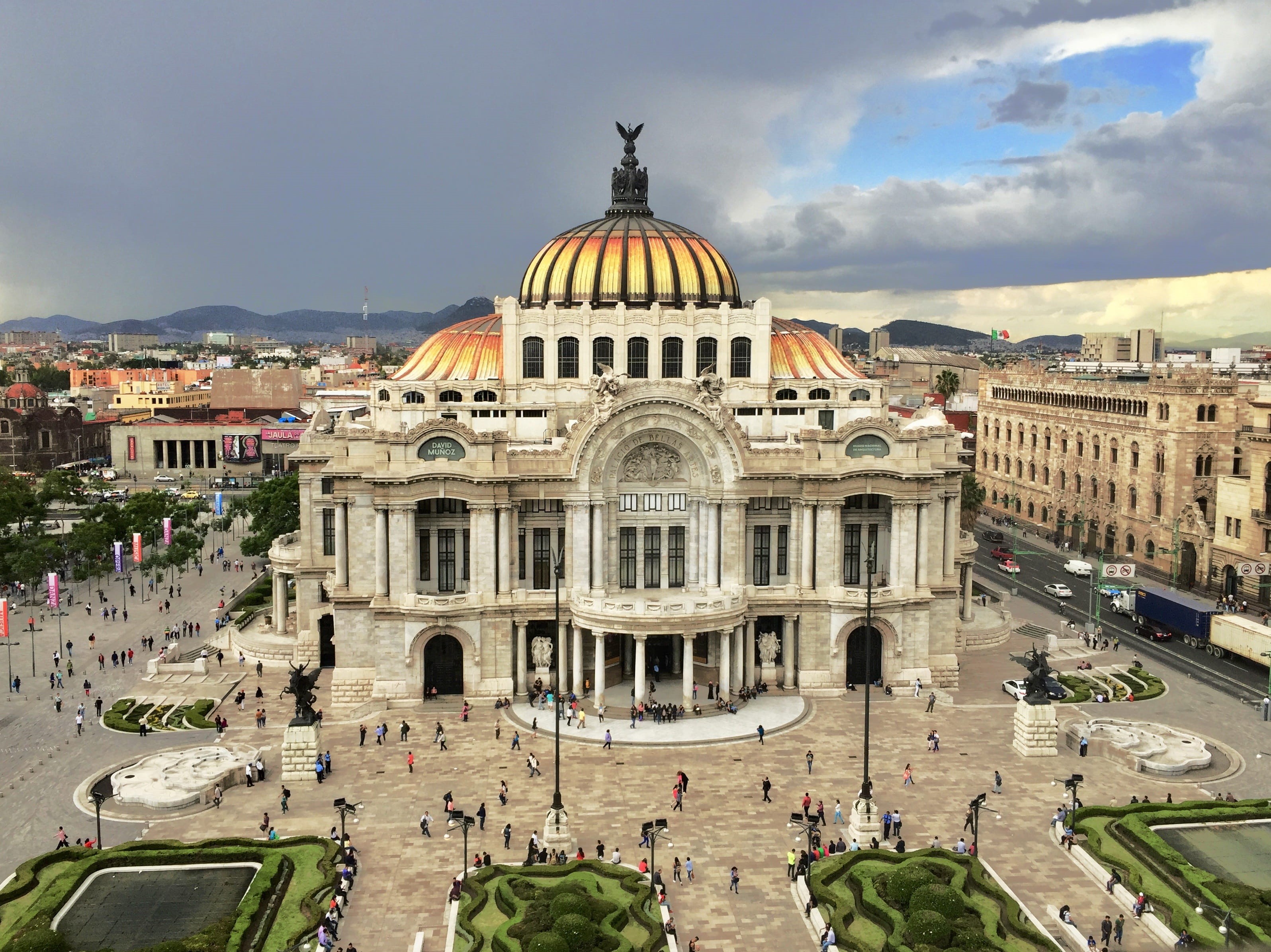 facade, concert hall, neo-classical, tourism, dome, historic centre, the past, sky, built structure, viva mexico, building exterior, travel, building, palace, HD Wallpaper