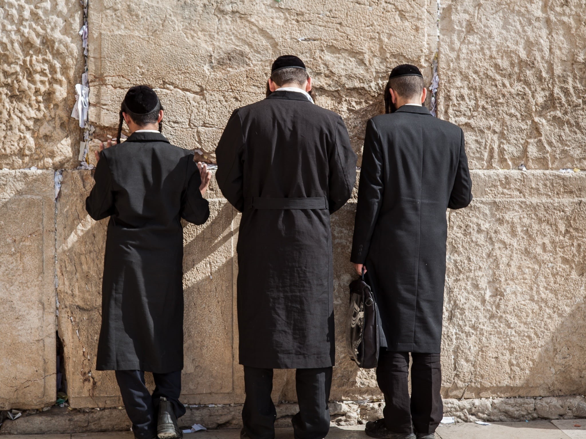 traditional, city, real people, prayer, clothing, black, wall - building feature, israel, near, ancient, worship, jews, western, day, wall, synagogue, western wall, HD Wallpaper