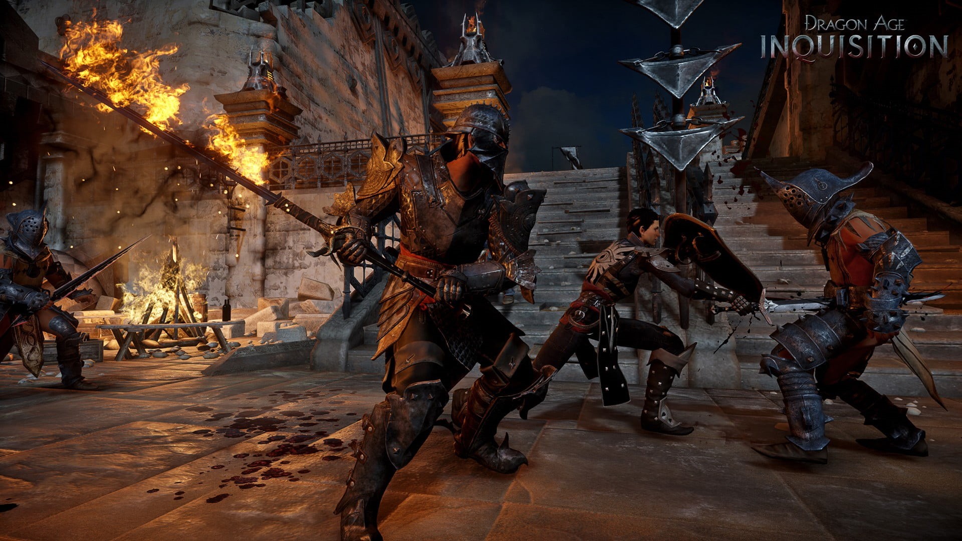 built structure, mammal, 1080P, inquisition, game, domestic, Dragon Age, weapon, government, pets, architecture, livestock, men, armed forces, real people, HD Wallpaper