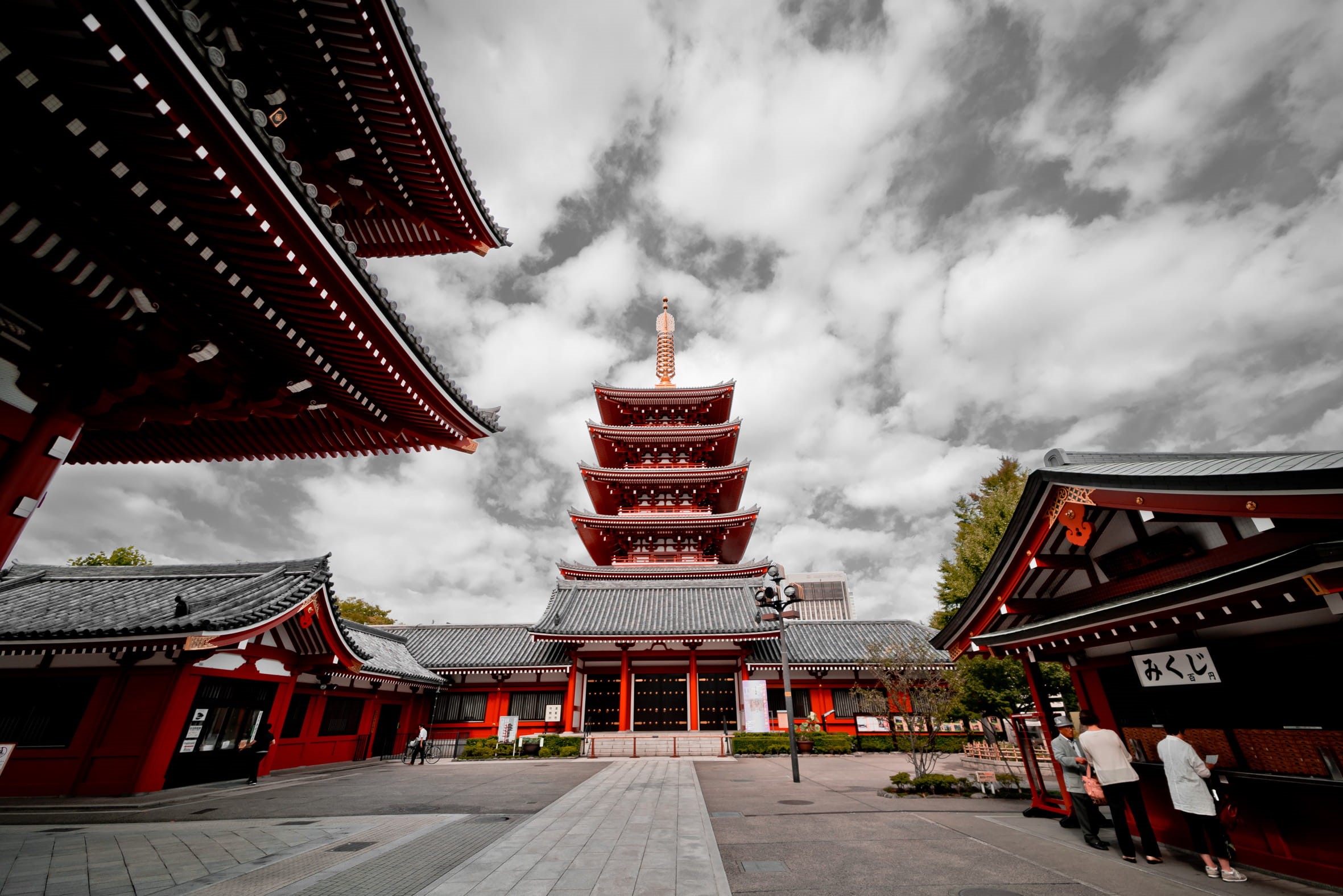 taitō-ku, belief, asakusa, nature, 1080P, architecture, travel, sky, travel destinations, day, senso-ji, tokyo, outdoors, building, roof, cloud - sky, HD Wallpaper