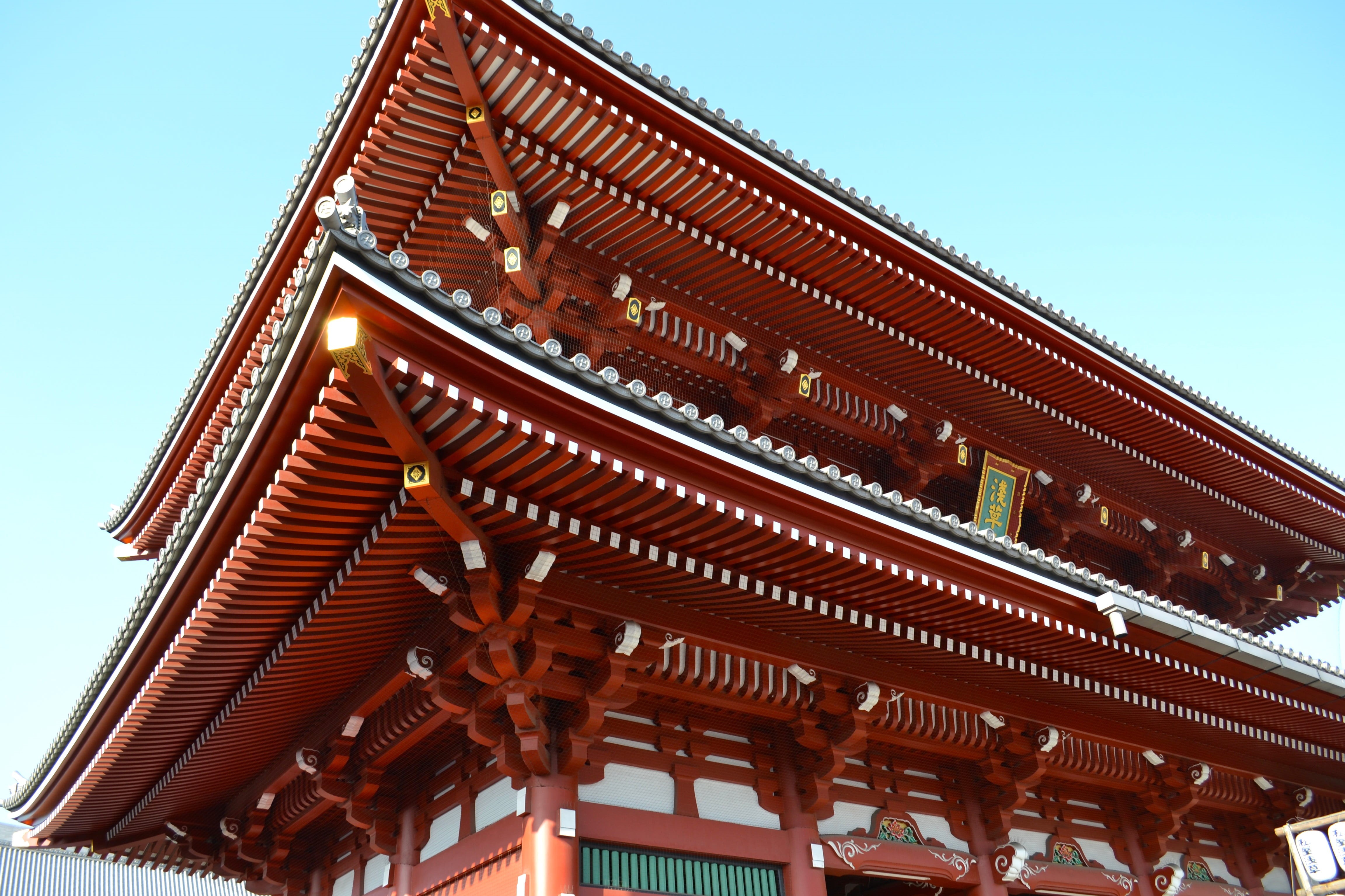 pagoda, blue, day, building, built structure, building exterior, nature, religion, asakusa, spirituality, temple, outdoors, japan, belief, architectural column, HD Wallpaper