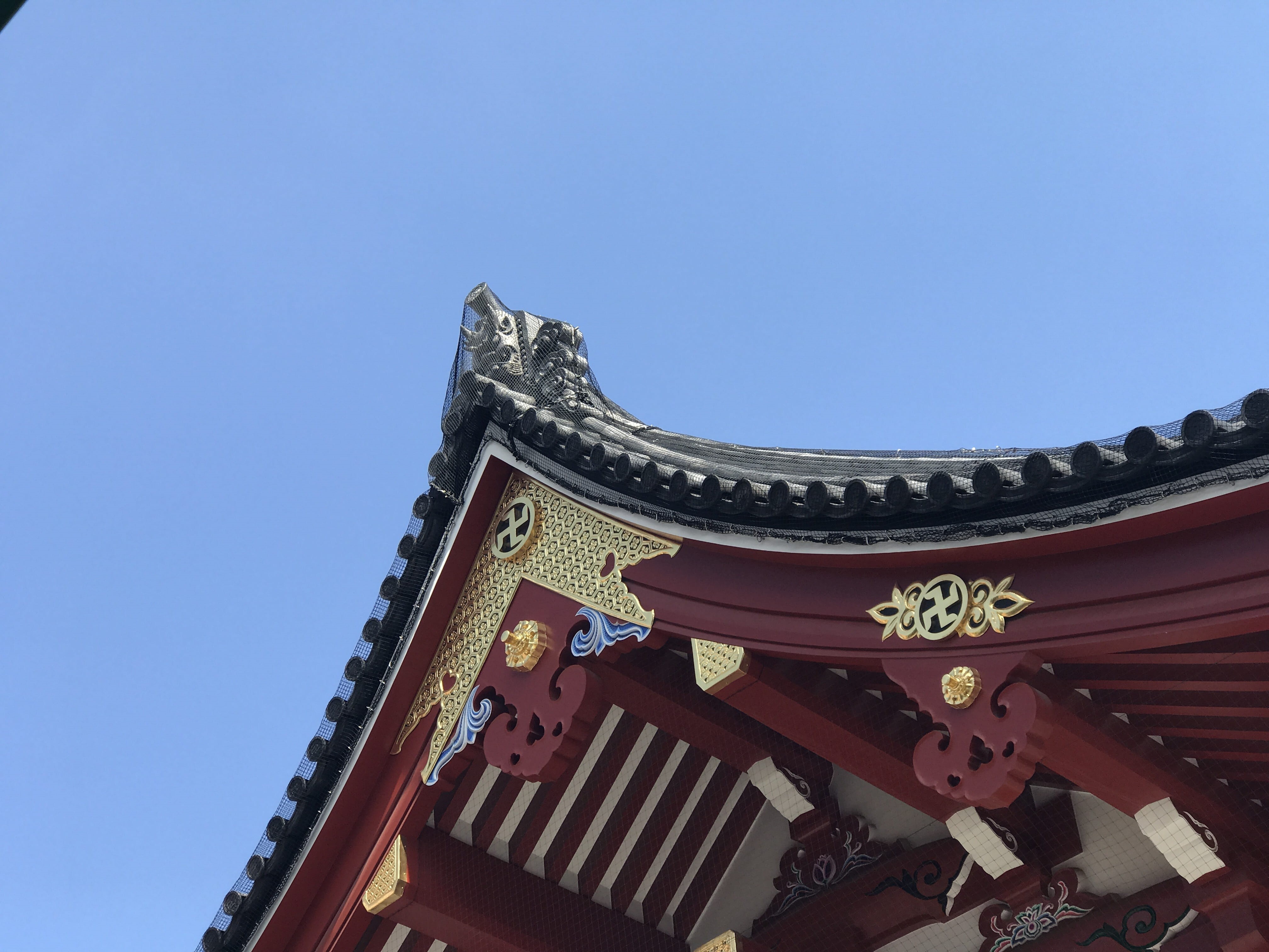 no people, place of worship, ornate, japan, belief, sky, built structure, spirituality, day, tokyo, outdoors, clear sky, 4K, low angle view, religion, HD Wallpaper