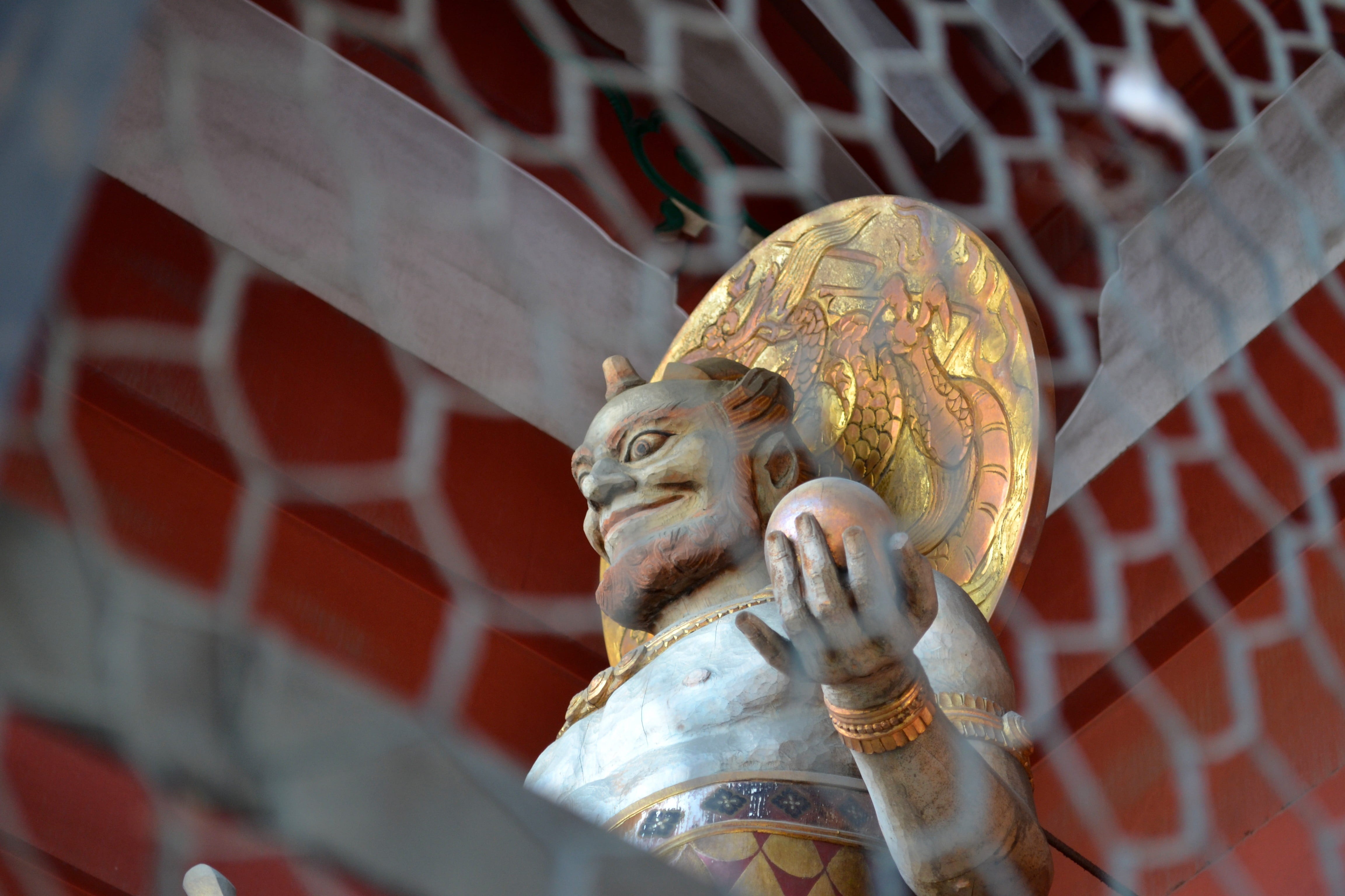 4K, craft, representation, japanese, asia, no people, male likeness, low angle view, art and craft, place of worship, day, religion, human representation, HD Wallpaper