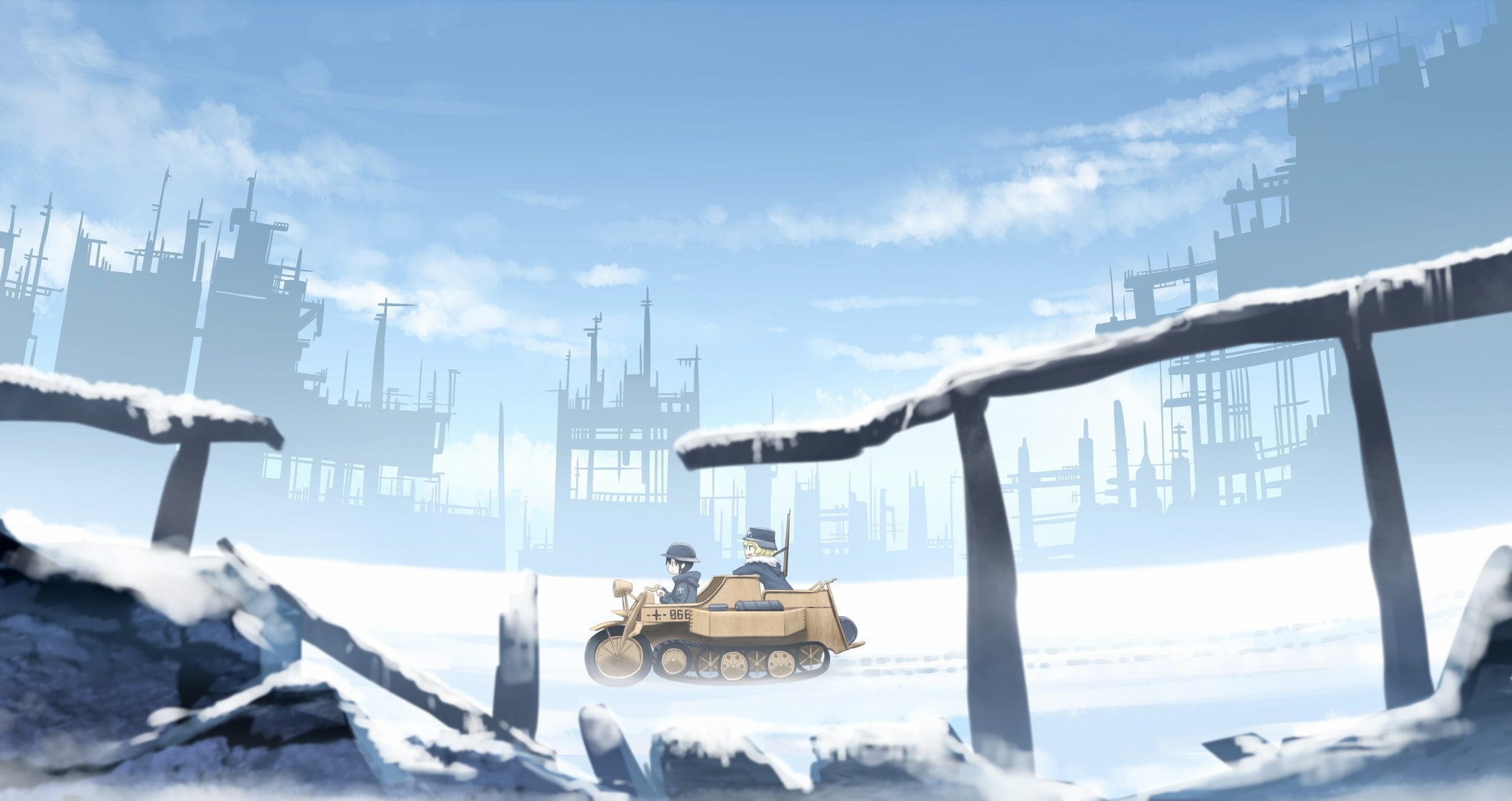 1080P, Anime, Girls Last Tour, Yuuri (Girls Last Tour), Chito (Girls Last Tour), HD Wallpaper