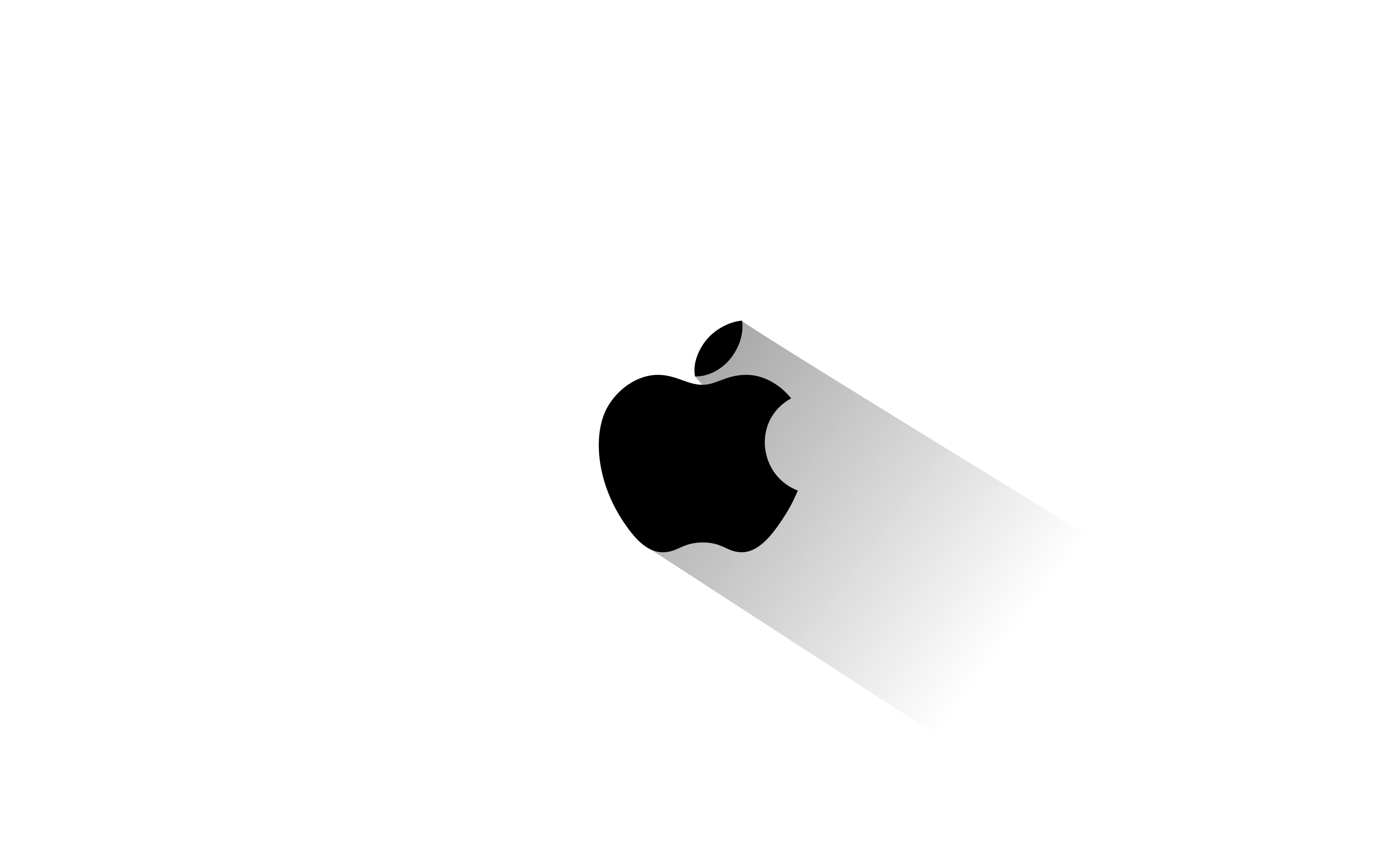White, Logo, Shadow, Computers, Apple, blackandwhite, 8K, Mac, HD Wallpaper