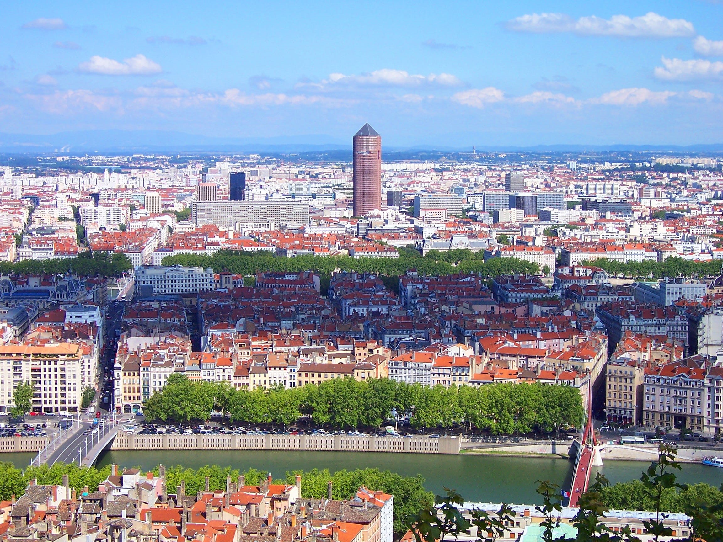 horizon, roof, photos, europe, residential district, urban, lyon, town, nature, cityscape, public domain, city, urban Scene, france, tree, panoramic, France, HD Wallpaper