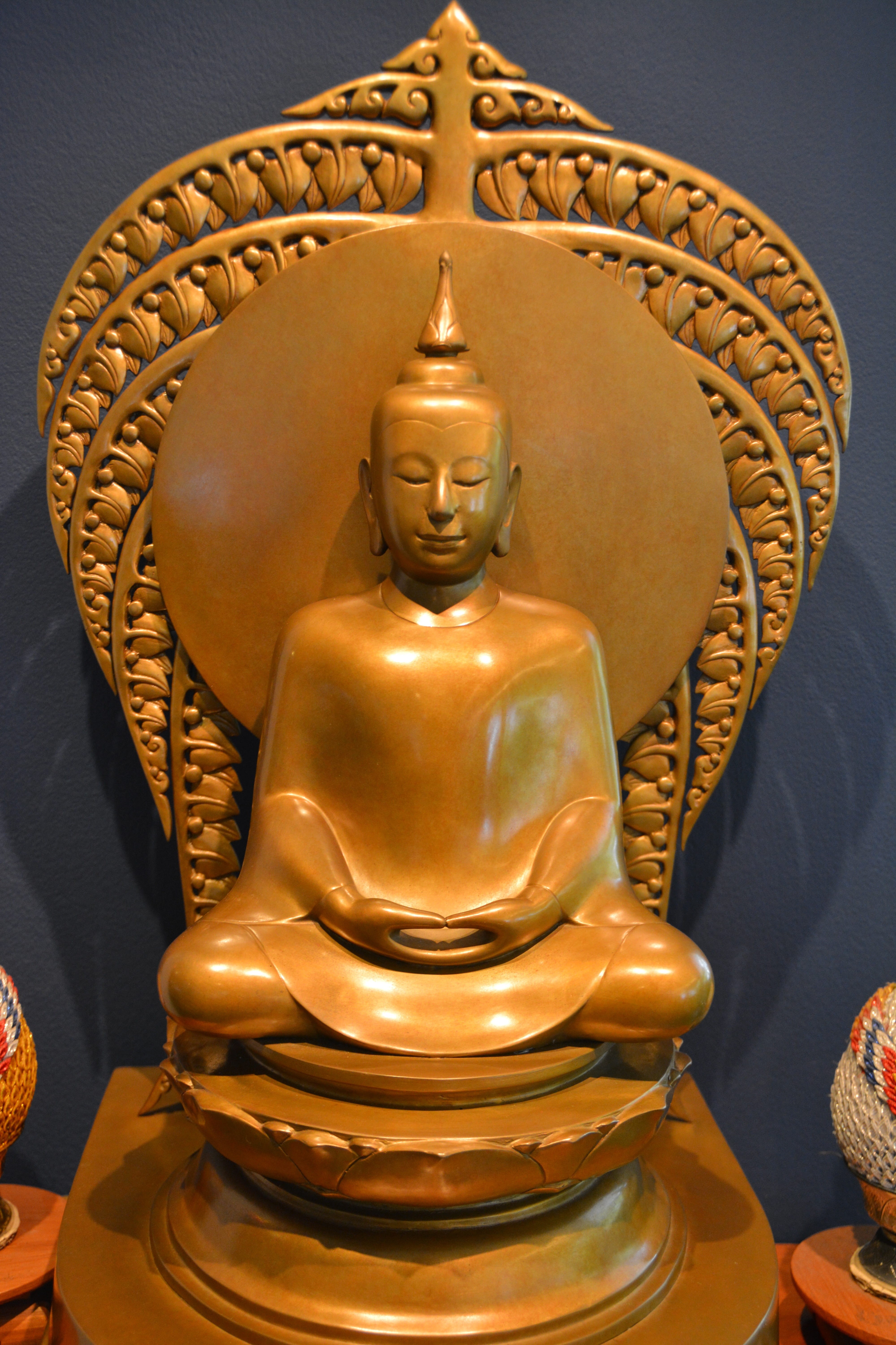 pray, buddhist, serene, no people, gold colored, historic, thailand, 5K, architecture, art and craft, male likeness, close-up, human representation, serenity, Phone HD Wallpaper