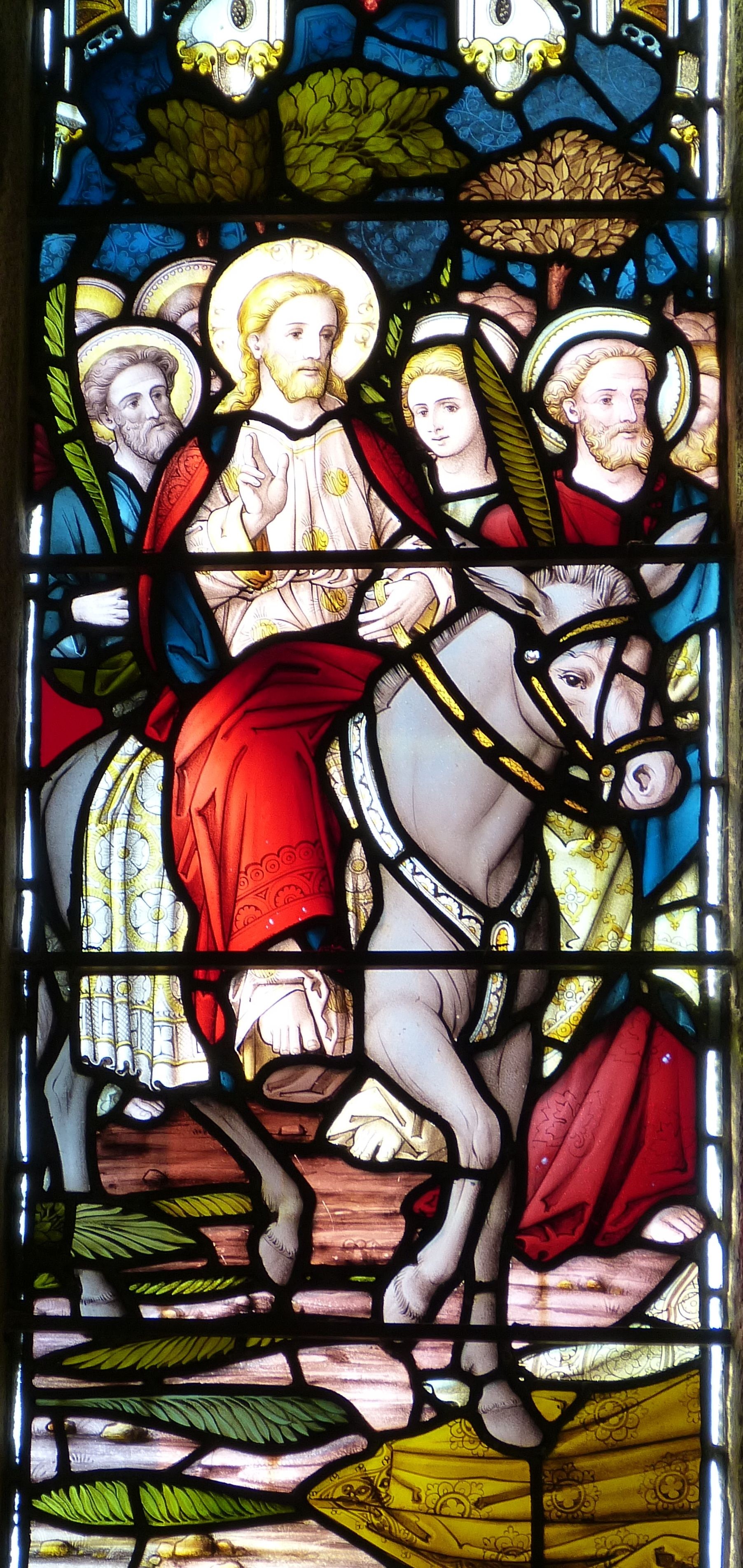 day, no people, donkey, art and craft, indoors, christ, england, art, place of worship, church window, multi colored, spirituality, window, stain, belief, Phone HD Wallpaper