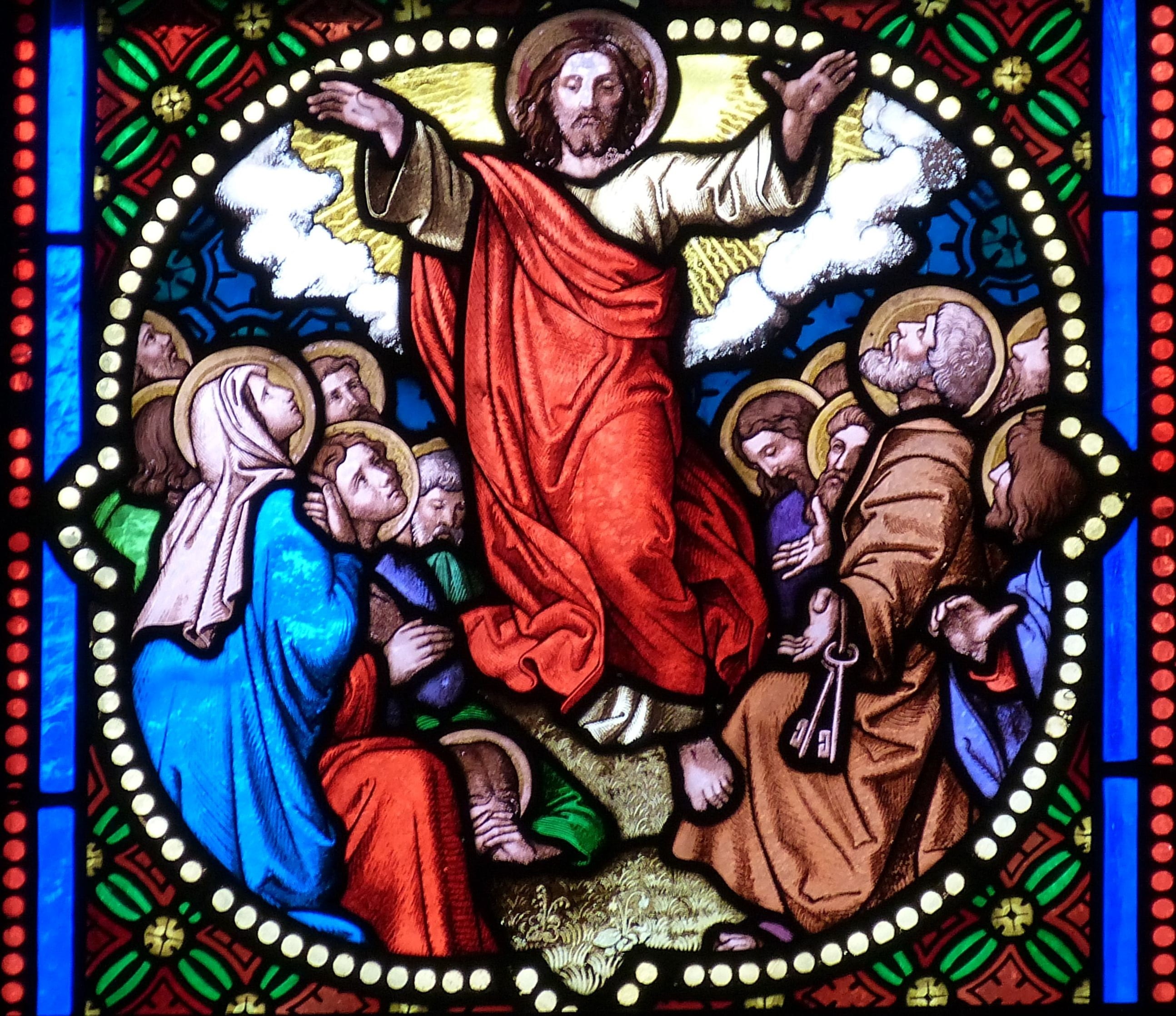 male likeness, historically, indoors, faith, ascension, art and craft, multi colored, creativity, christian, place of worship, spirituality, mirror, human representation, HD Wallpaper