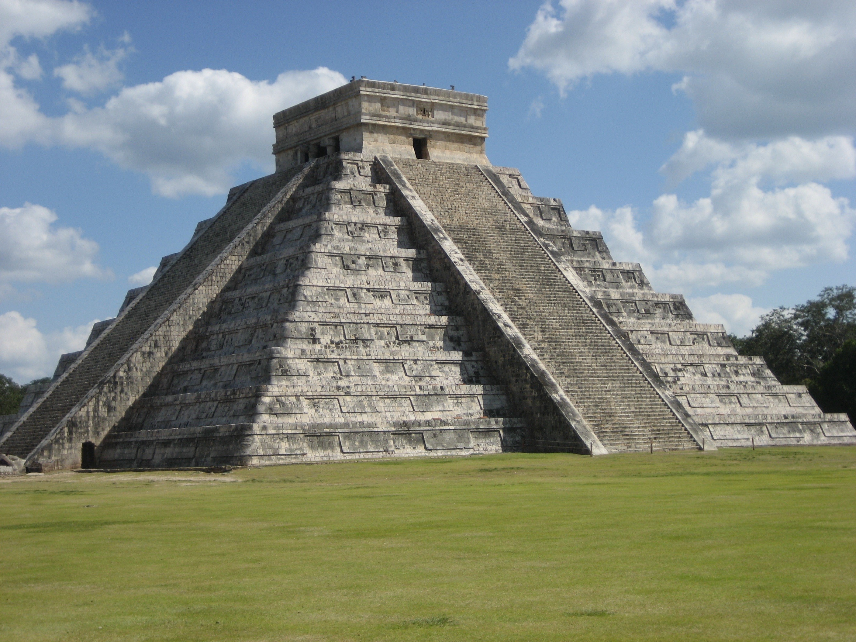 architecture, building exterior, mexico, the past, travel destinations, chichen, 2K, nature, no people, cloud - sky, travel, temple - Building, archaeological, HD Wallpaper