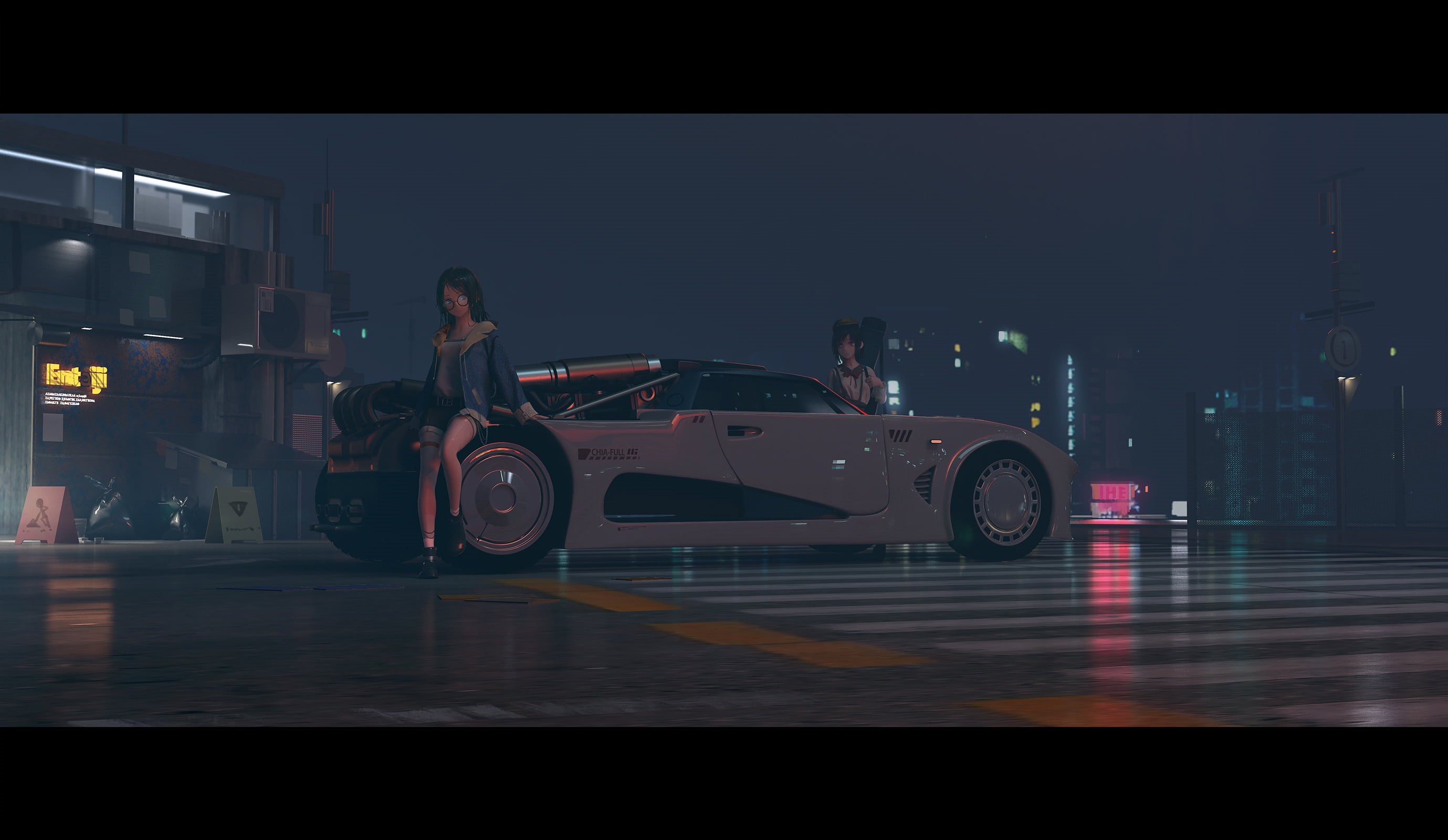 women, architecture, building exterior, transportation, motion, car, illuminated, adult, city, lifestyles, land vehicle, Girls Avenue, travel, motor vehicle, HD Wallpaper