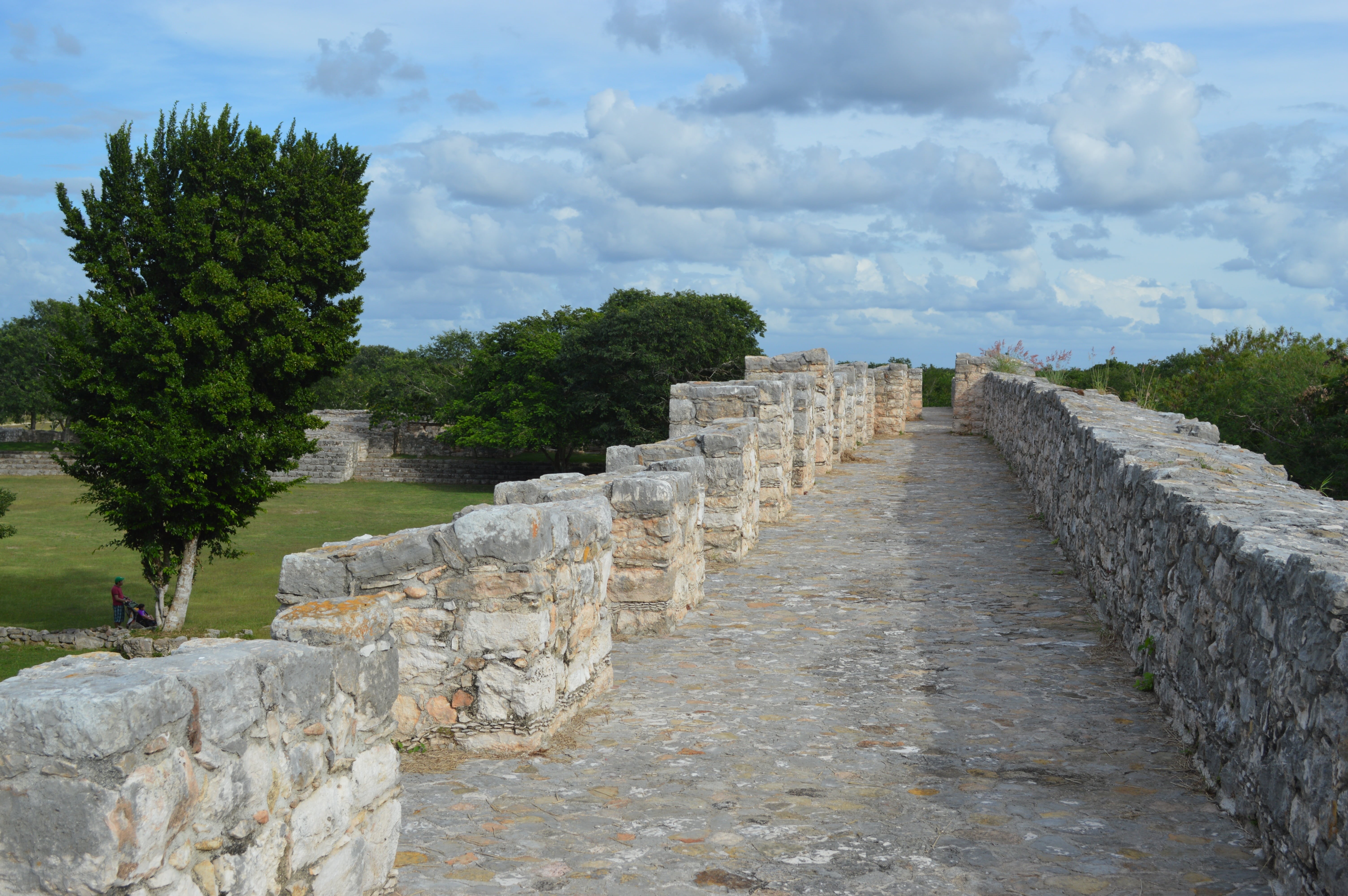 no people, day, sky, aztec, ruined, archaeology, 5K, history, stone wall, wall, staircase, maya, cloud - sky, tourism, outdoors, tree, yucatan, dzibilchaltun, HD Wallpaper