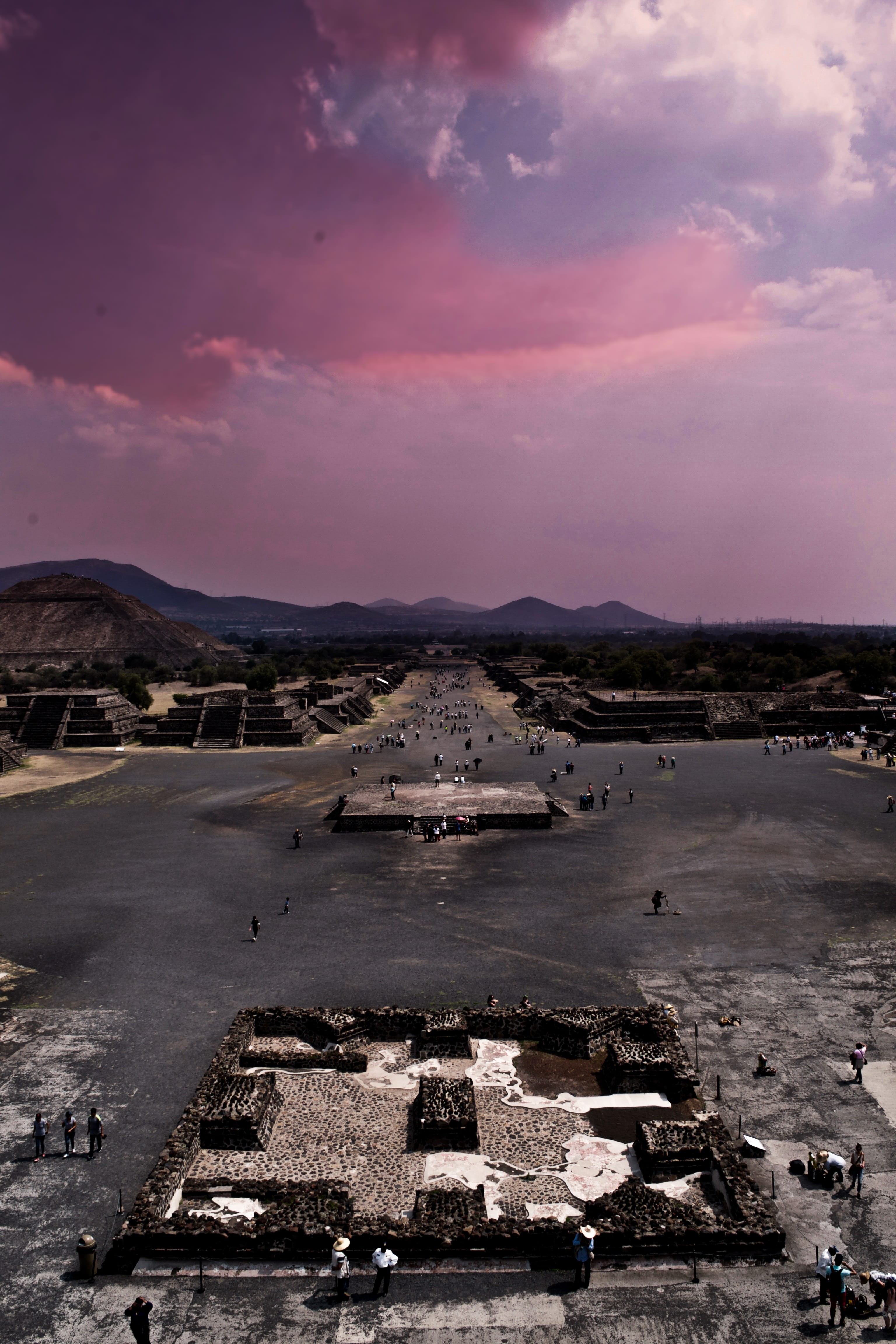 transportation, nature, teotihuacan mexico, beauty in nature, water, direction, the way forward, the past, sky, no people, méxico, road, tranquil scene, Phone HD Wallpaper