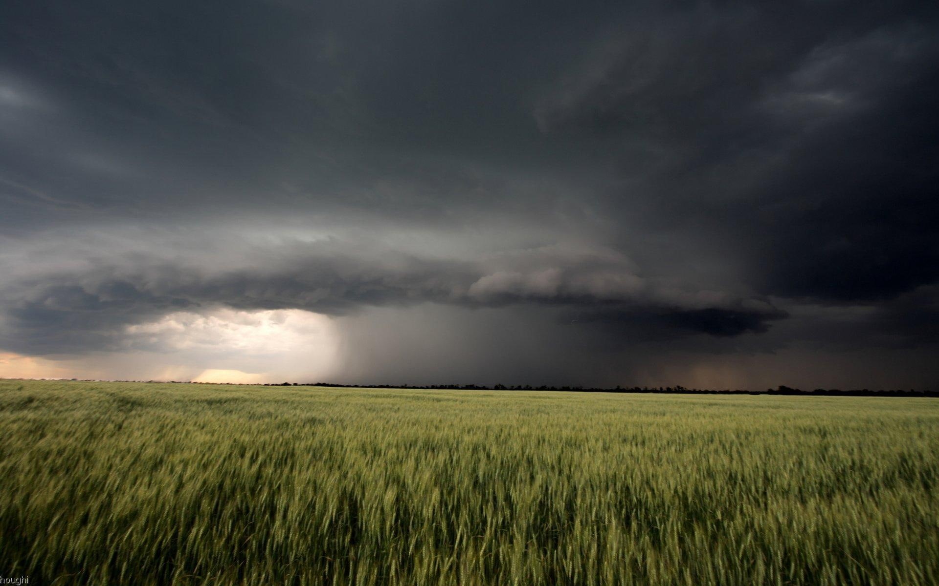 clouds, rain, storm, 1080P, field, 3d and abstract, distant, HD Wallpaper