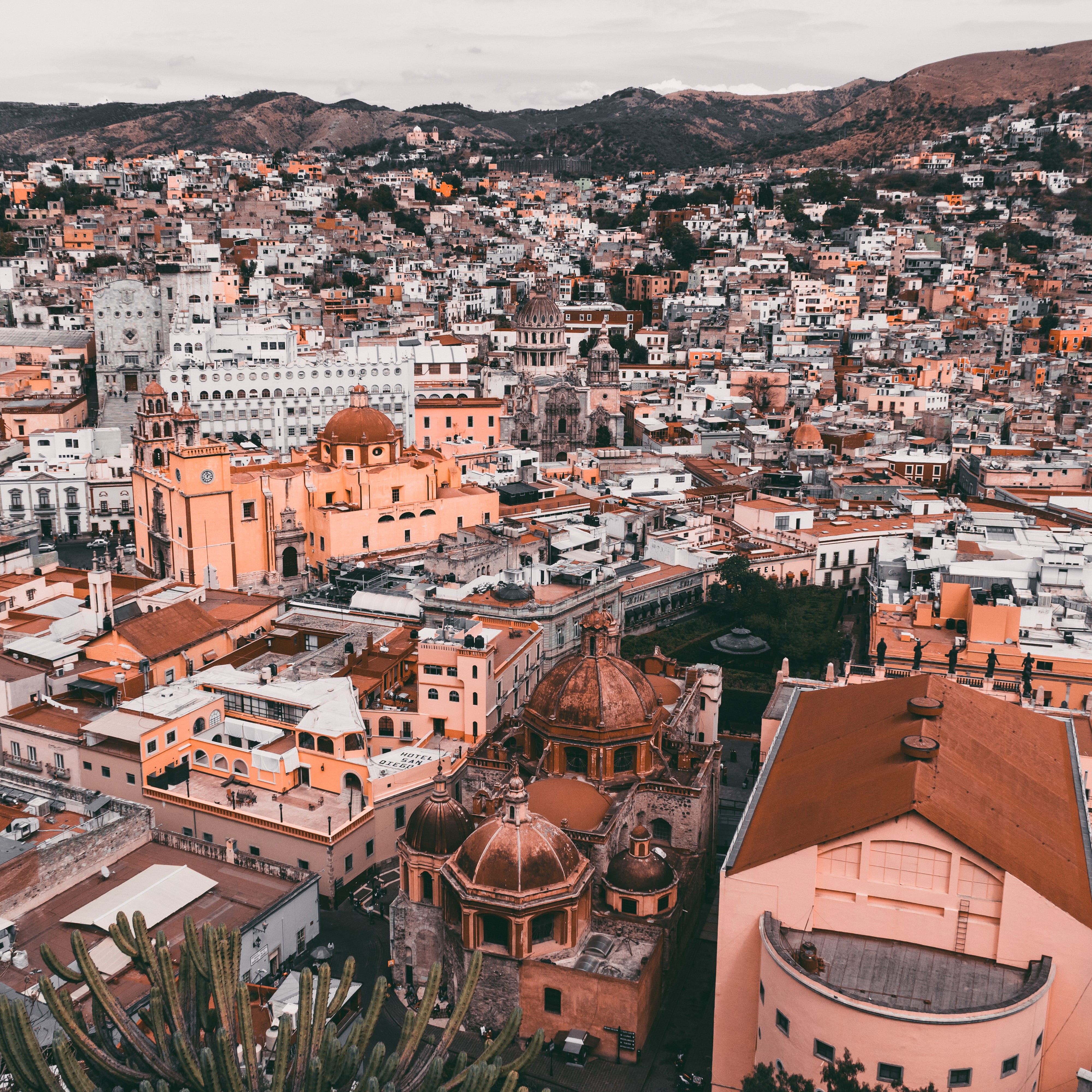 Red, Travel, community, Mexico, built structure, nature, Culture, building exterior, City, outdoors, high angle view, Church, Landscape, Lightroom Preset, Phone HD Wallpaper