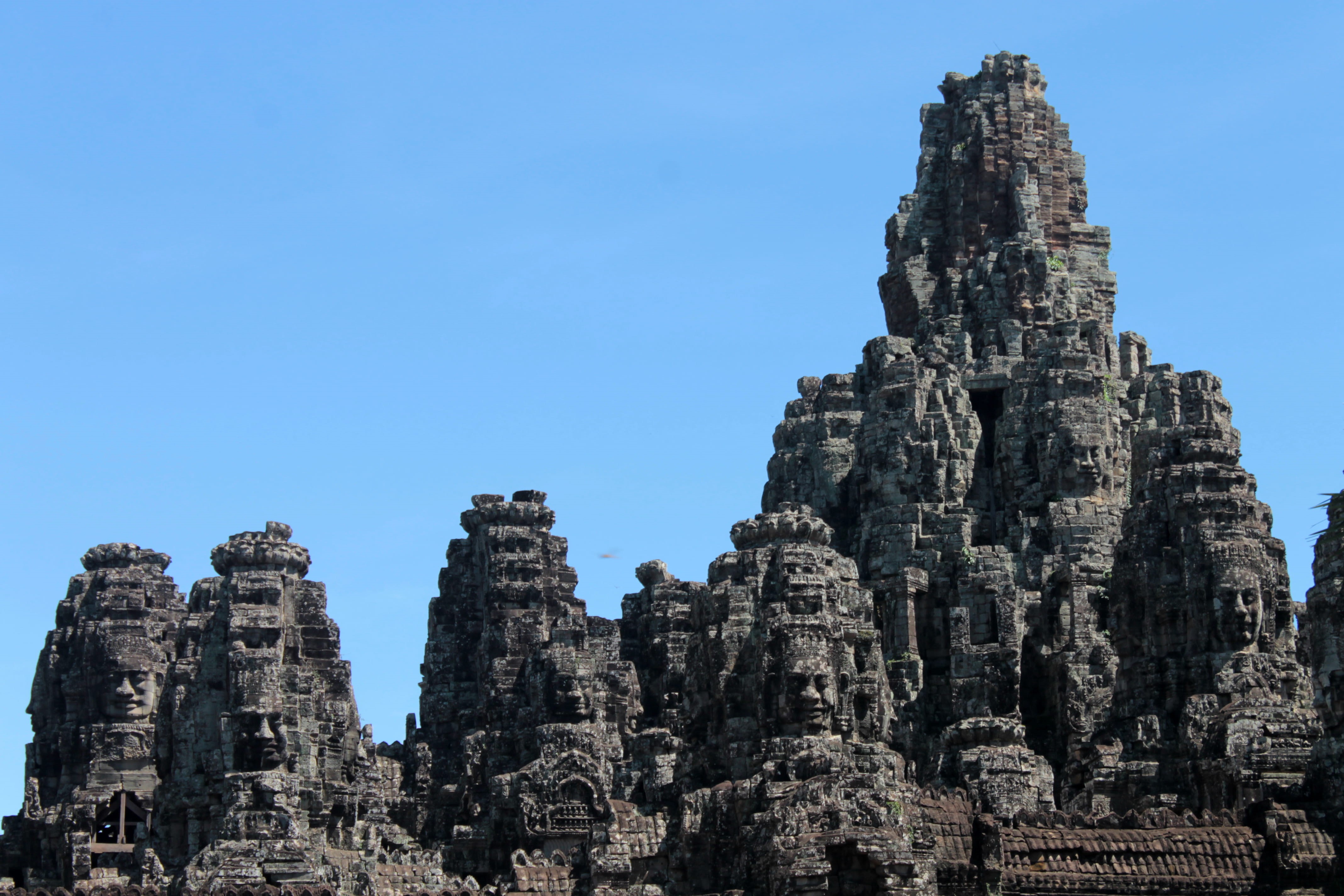archaeology, ancient, old, belief, blue, cambodia, travel destinations, no people, the past, ruins, 4K, building exterior, spirituality, ancient ruins, HD Wallpaper