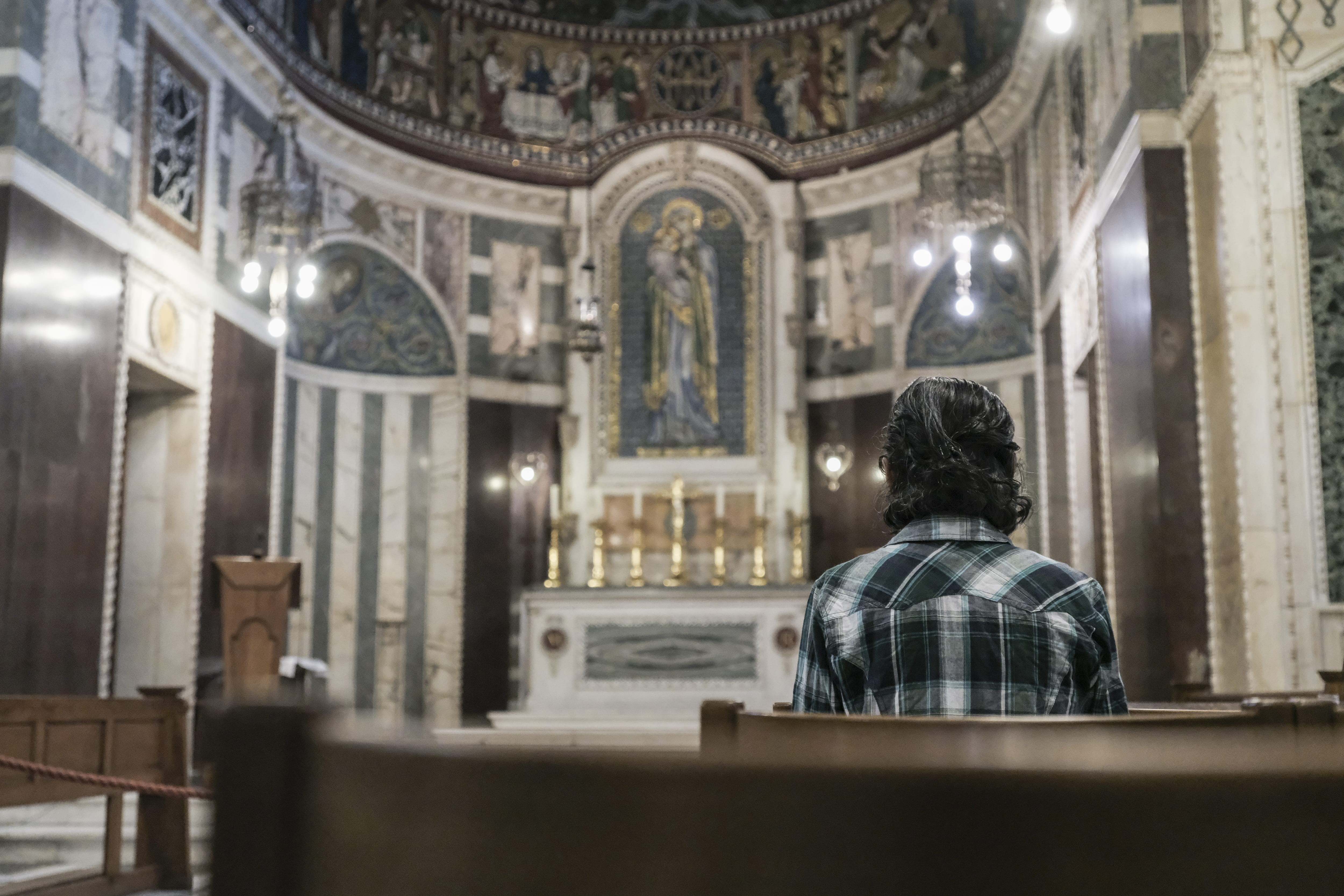 church, architecture, built structure, altar, belief, flooring, banister, headshot, restaurant, place of worship, person, shrine, building, adventure, bench, HD Wallpaper